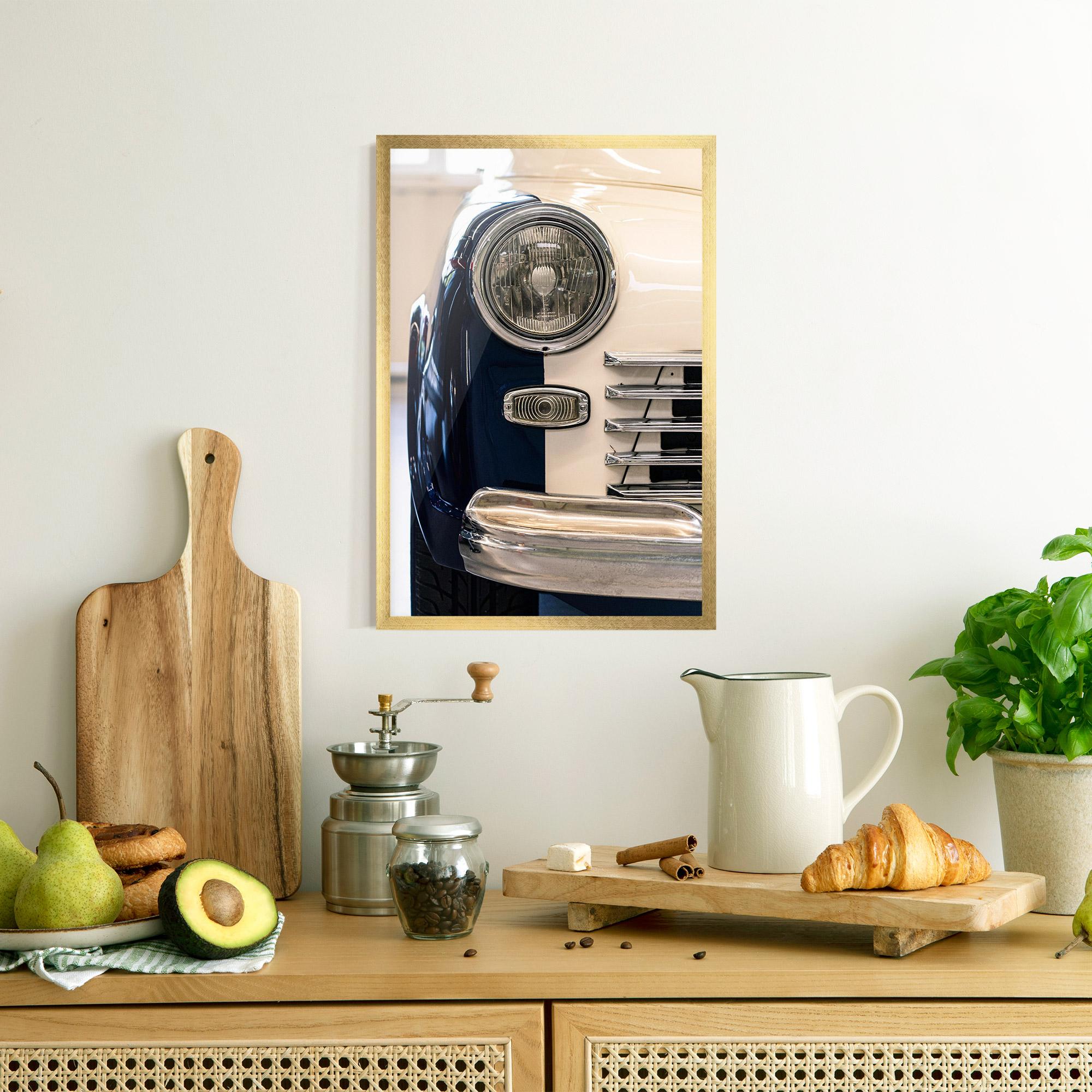 Plakat w Ramie Blue White Car mockup 8