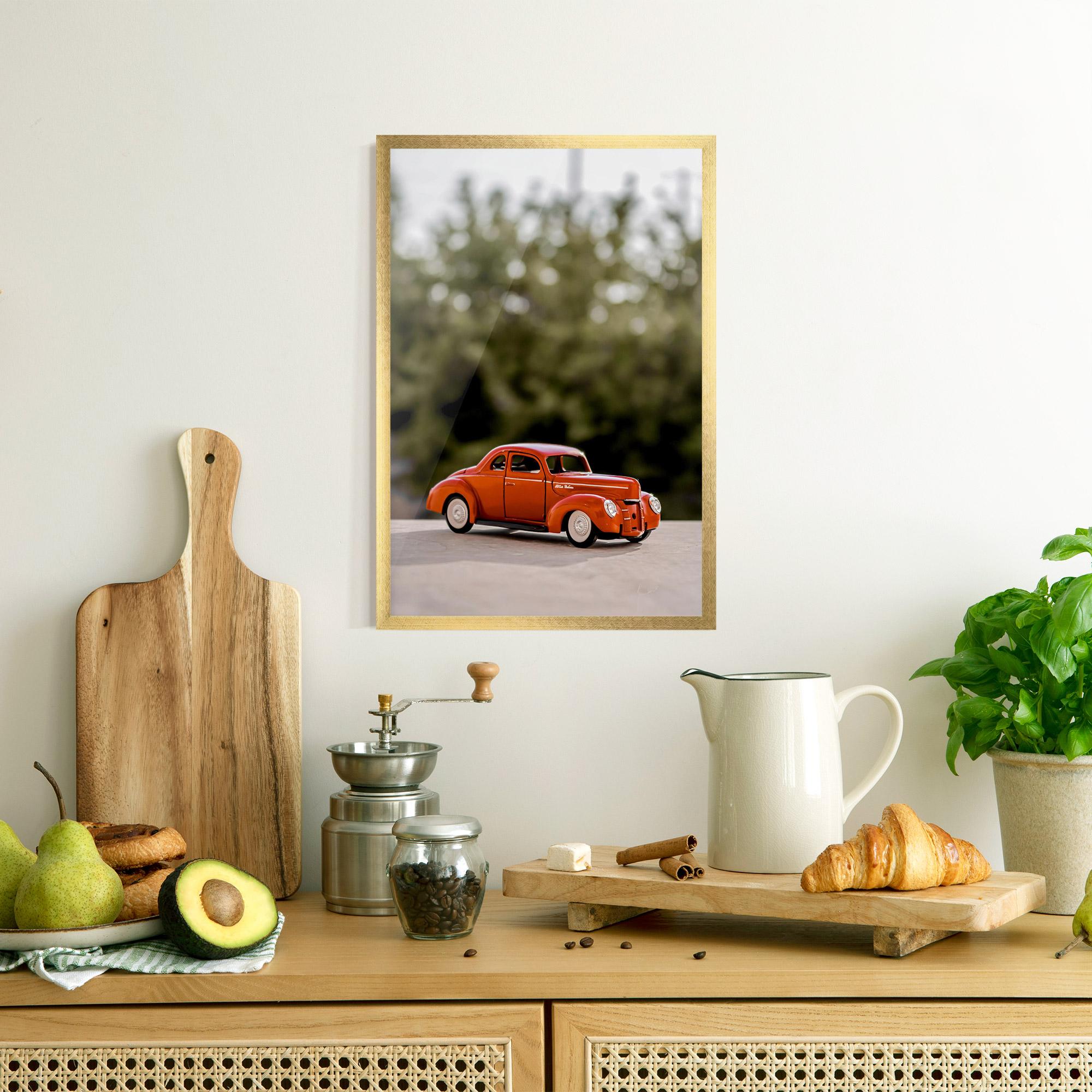 Plakat w Ramie Vintage Orange Toy mockup 8