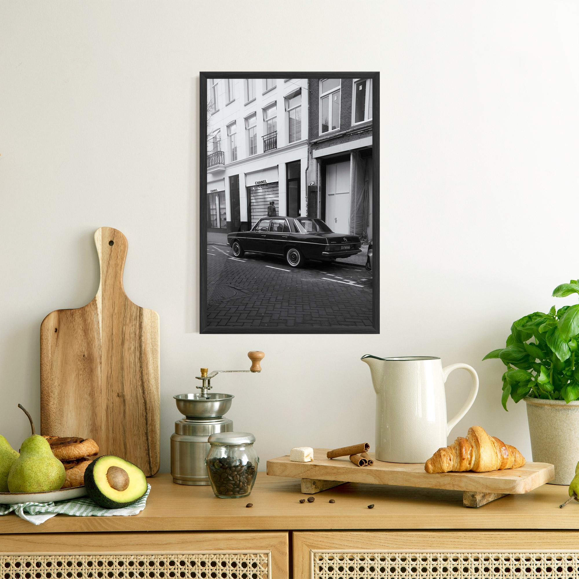 Plakat w Ramie Black Old Car mockup 8