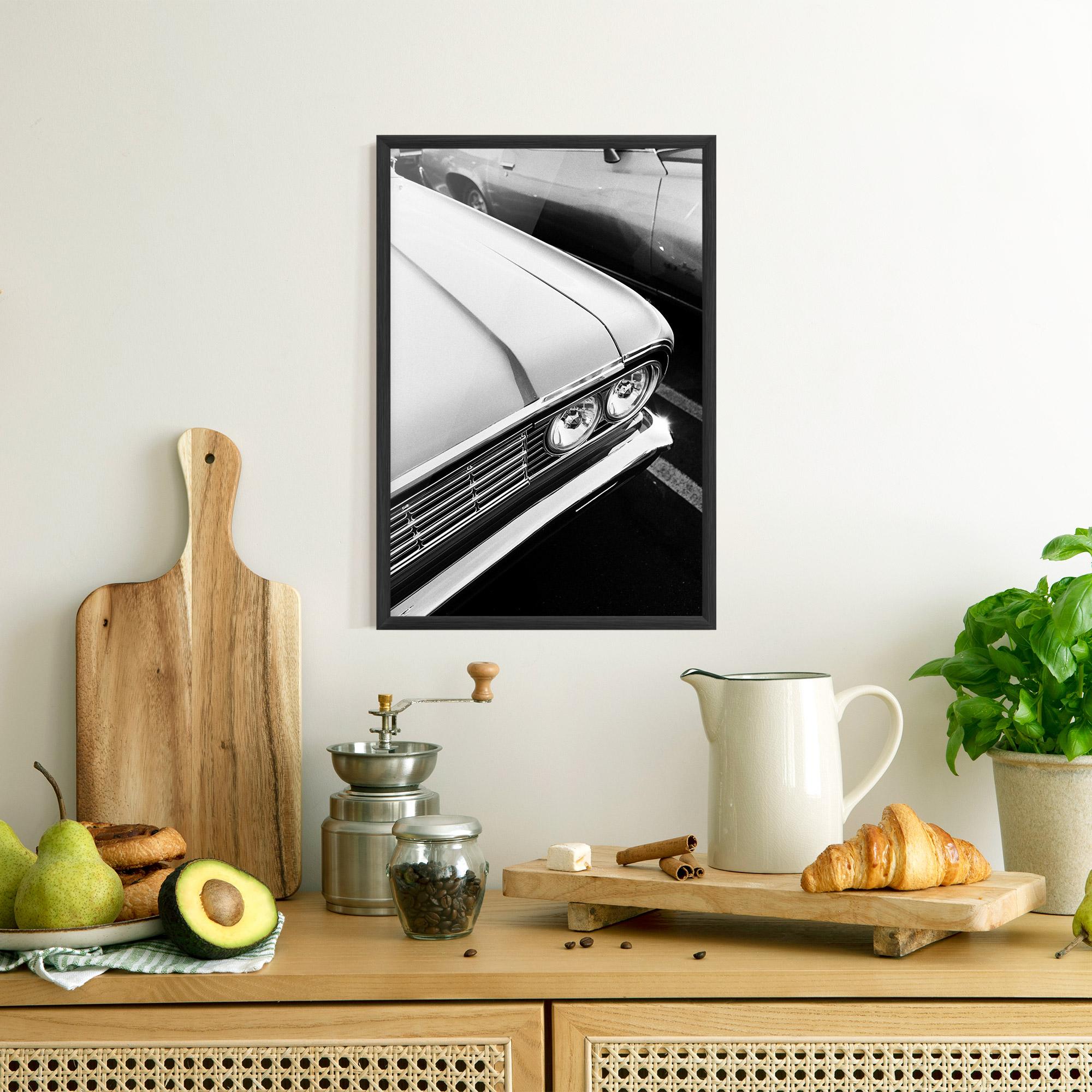 Plakat w Ramie Grey Vintage Car mockup 8