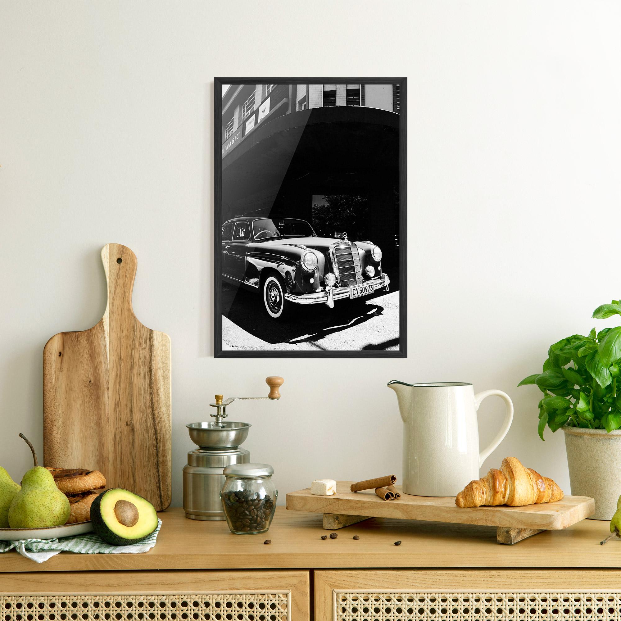 Plakat w Ramie Old Black Car mockup 8