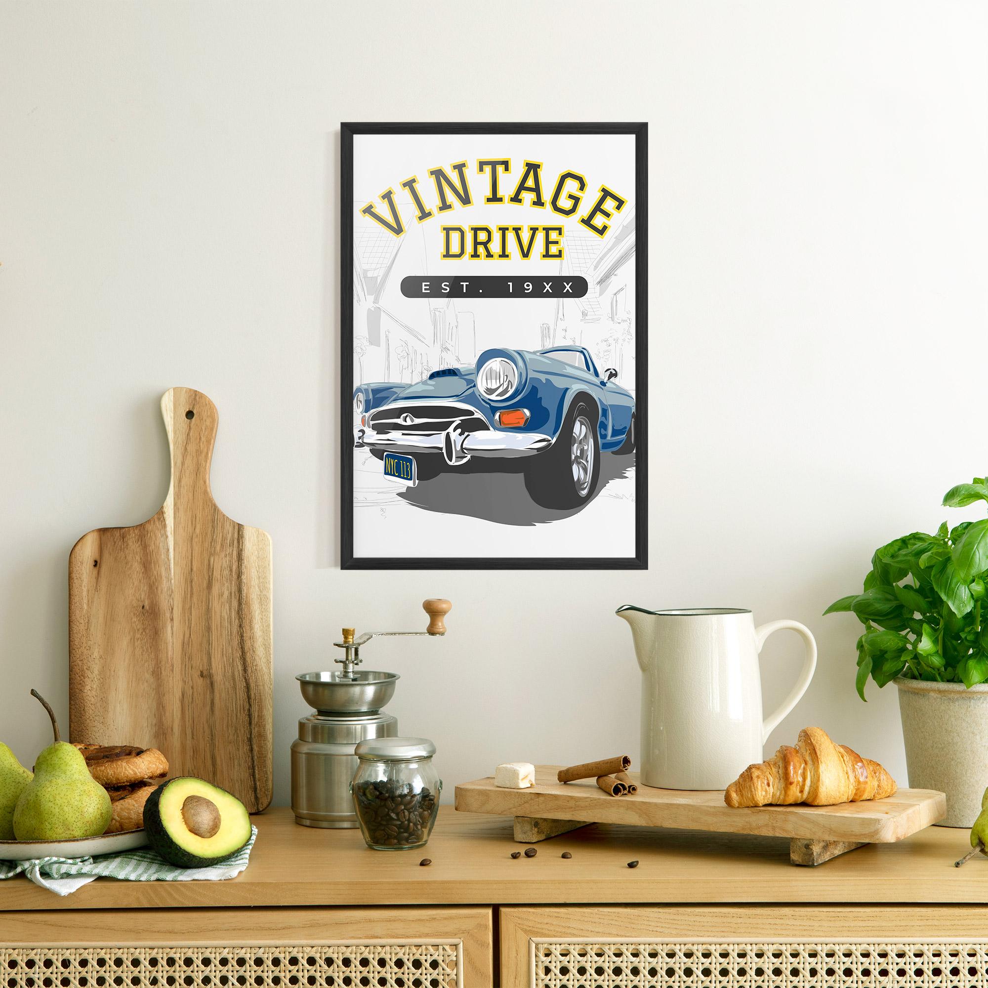 Plakat w Ramie Vintage Drive mockup 8