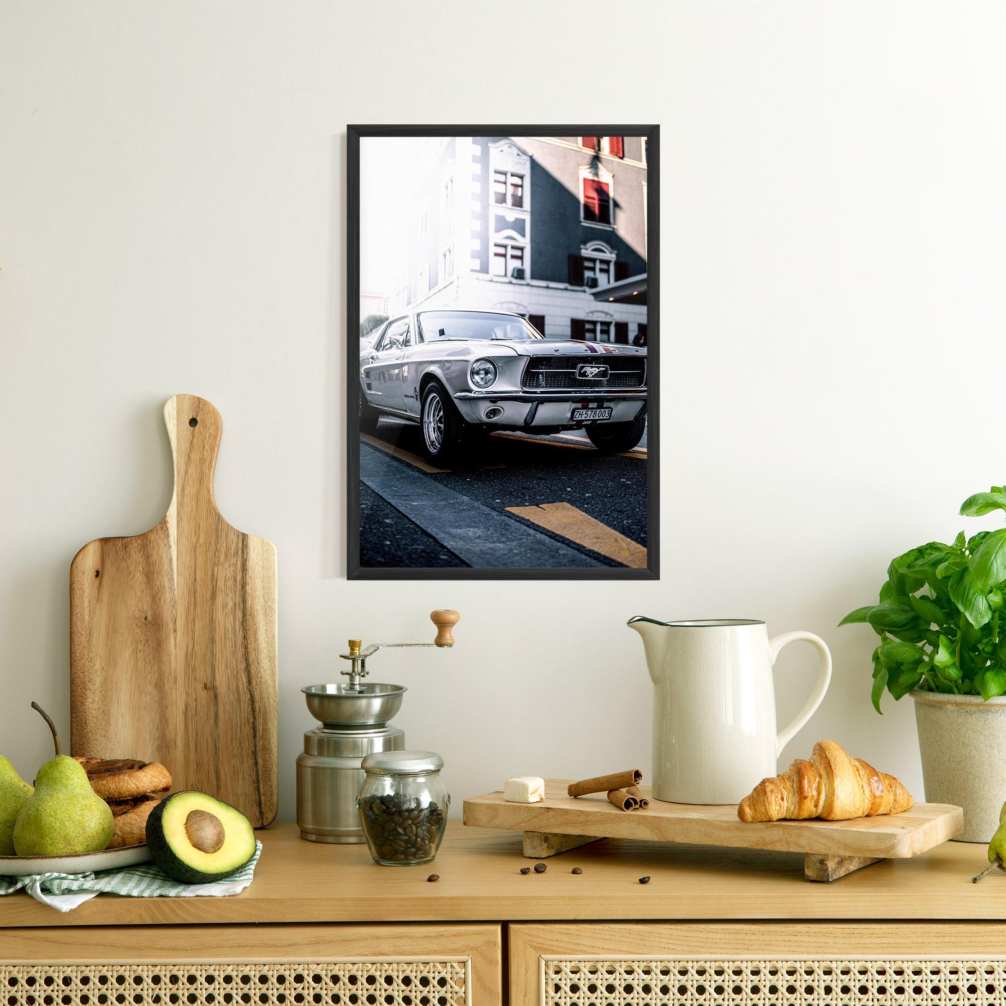 Plakat w Ramie Vintage White Car mockup 8