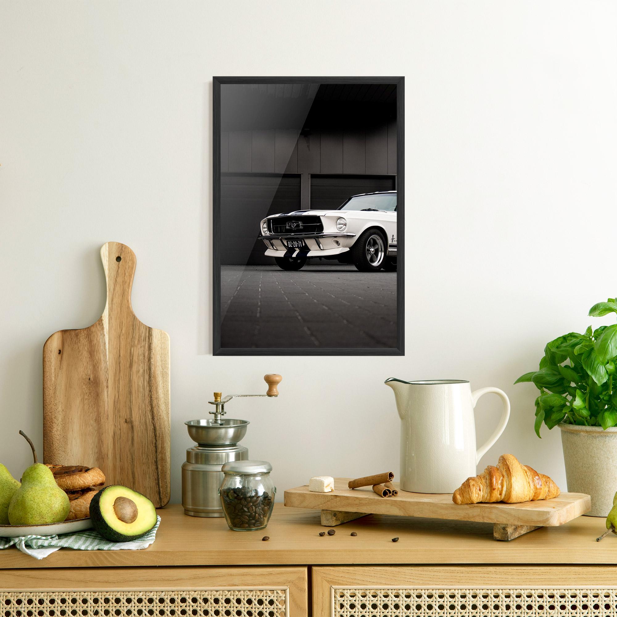 Plakat w Ramie White Vintage Car mockup 8