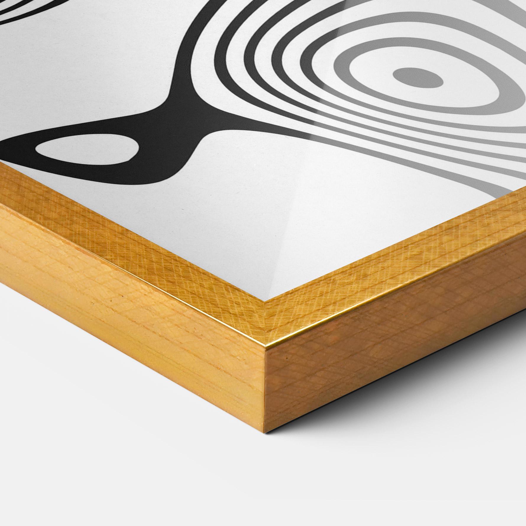 Plakat w Ramie Abstract Line Grey Black mockup 3