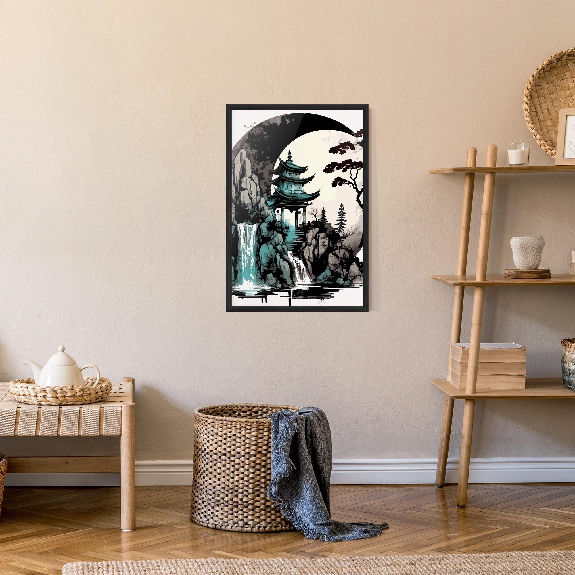 Plakat w Ramie Blue Temple Art mockup 9