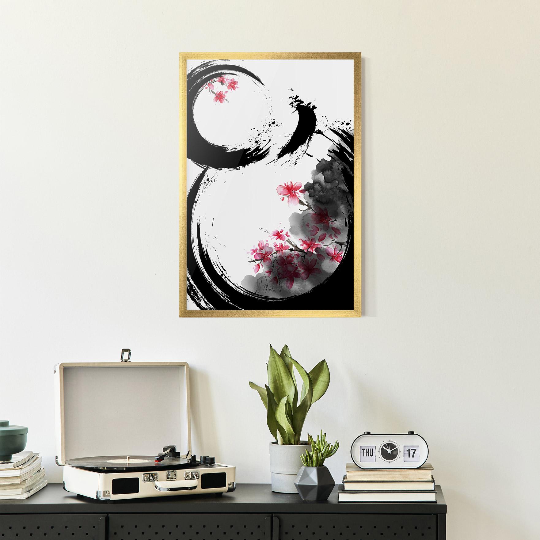 Plakat w Ramie Pink Flower Smoke mockup 2