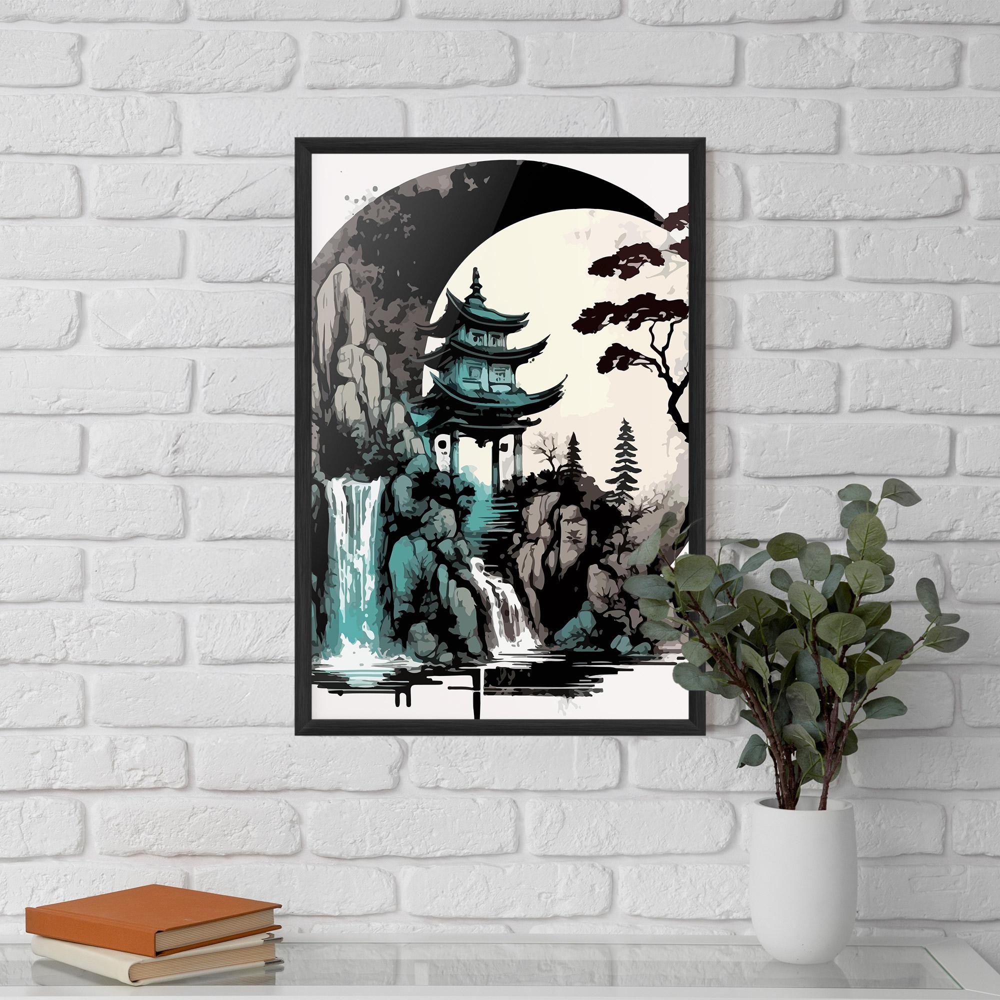 Plakat w Ramie Blue Temple Art mockup 5