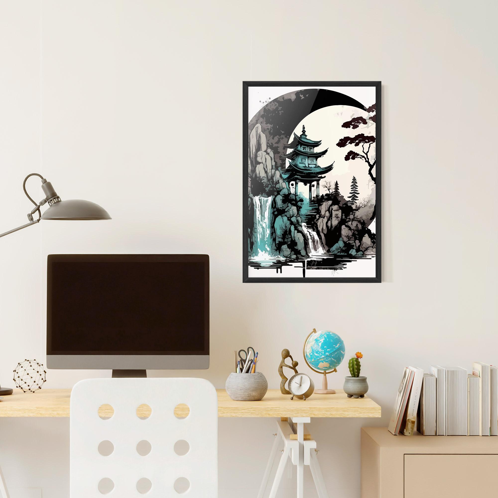 Plakat w Ramie Blue Temple Art mockup 6