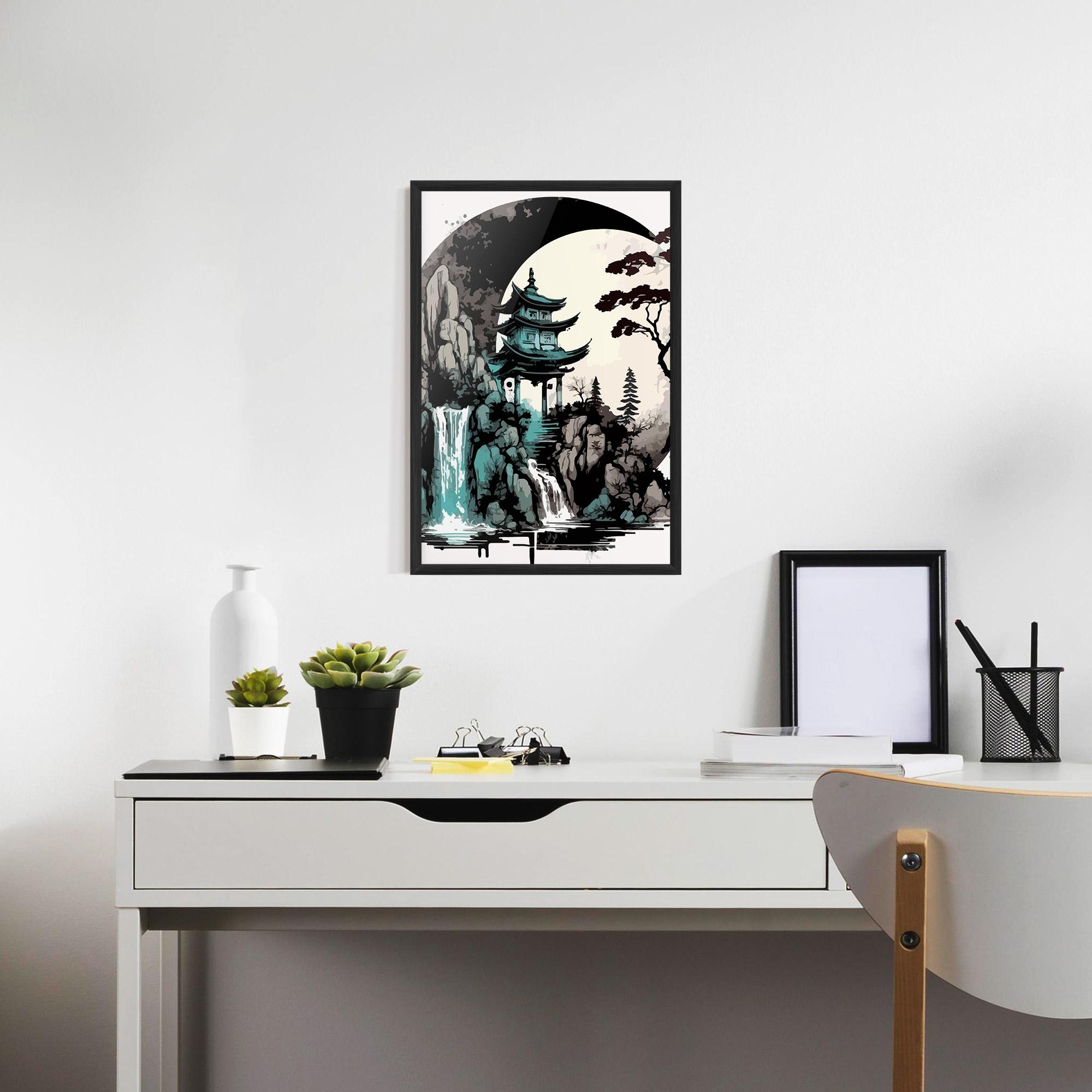 Plakat w Ramie Blue Temple Art mockup 7