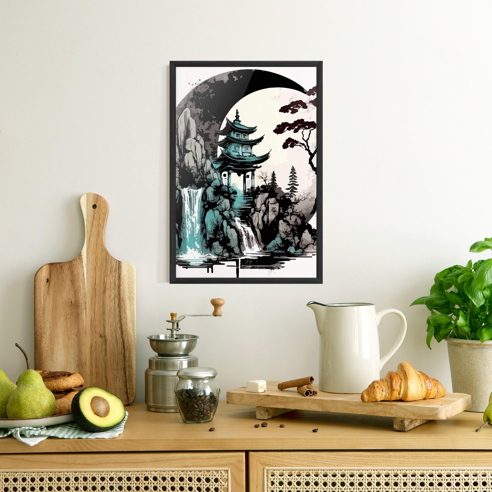 Plakat w Ramie Blue Temple Art mockup 8