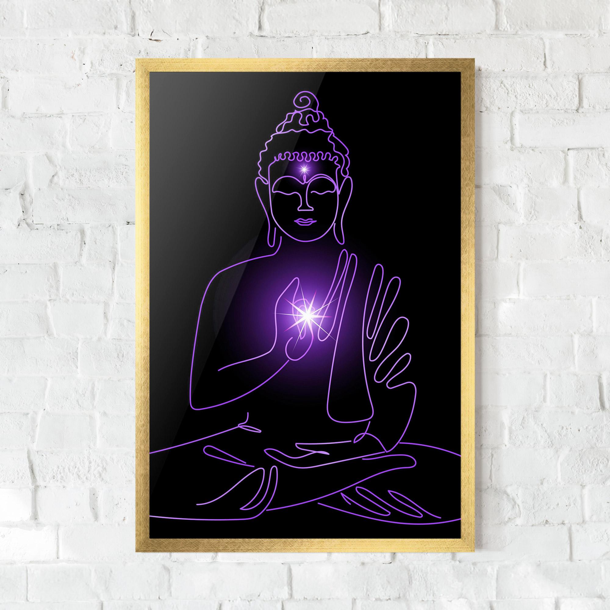 Plakat w Ramie Glowing Buddha mockup 0