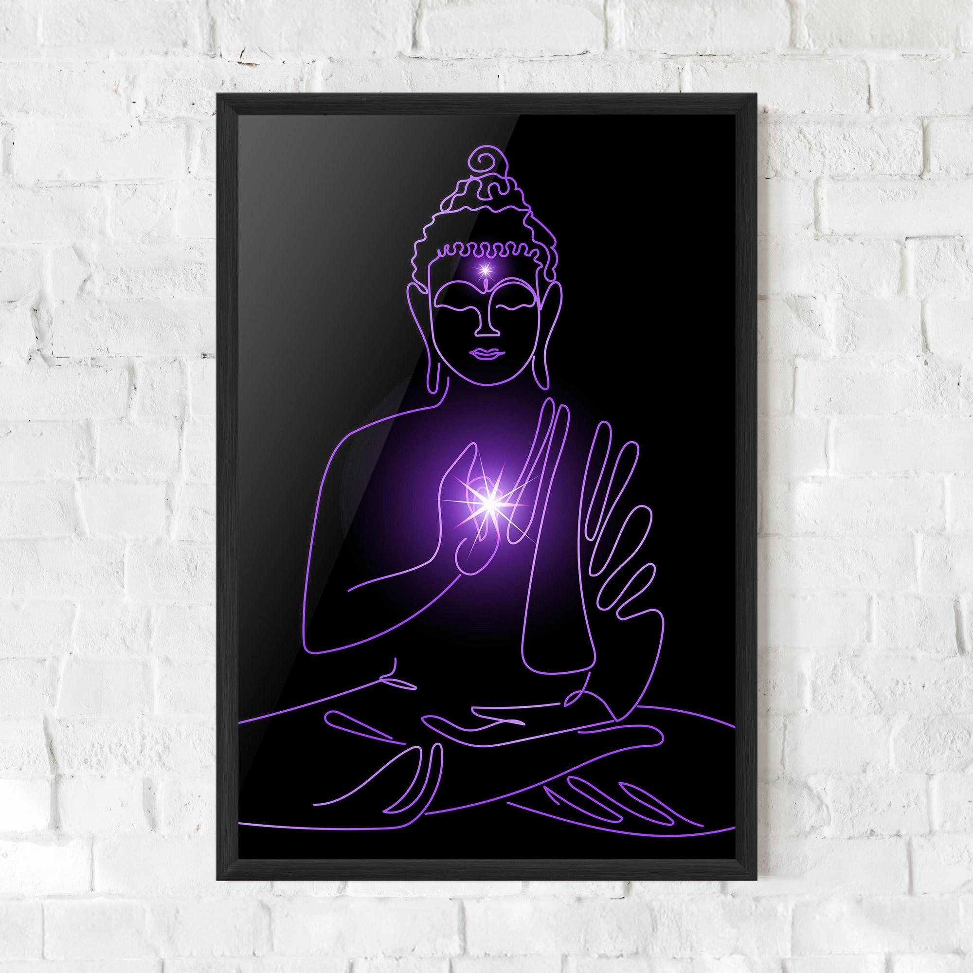 Plakat w Ramie Glowing Buddha mockup 0