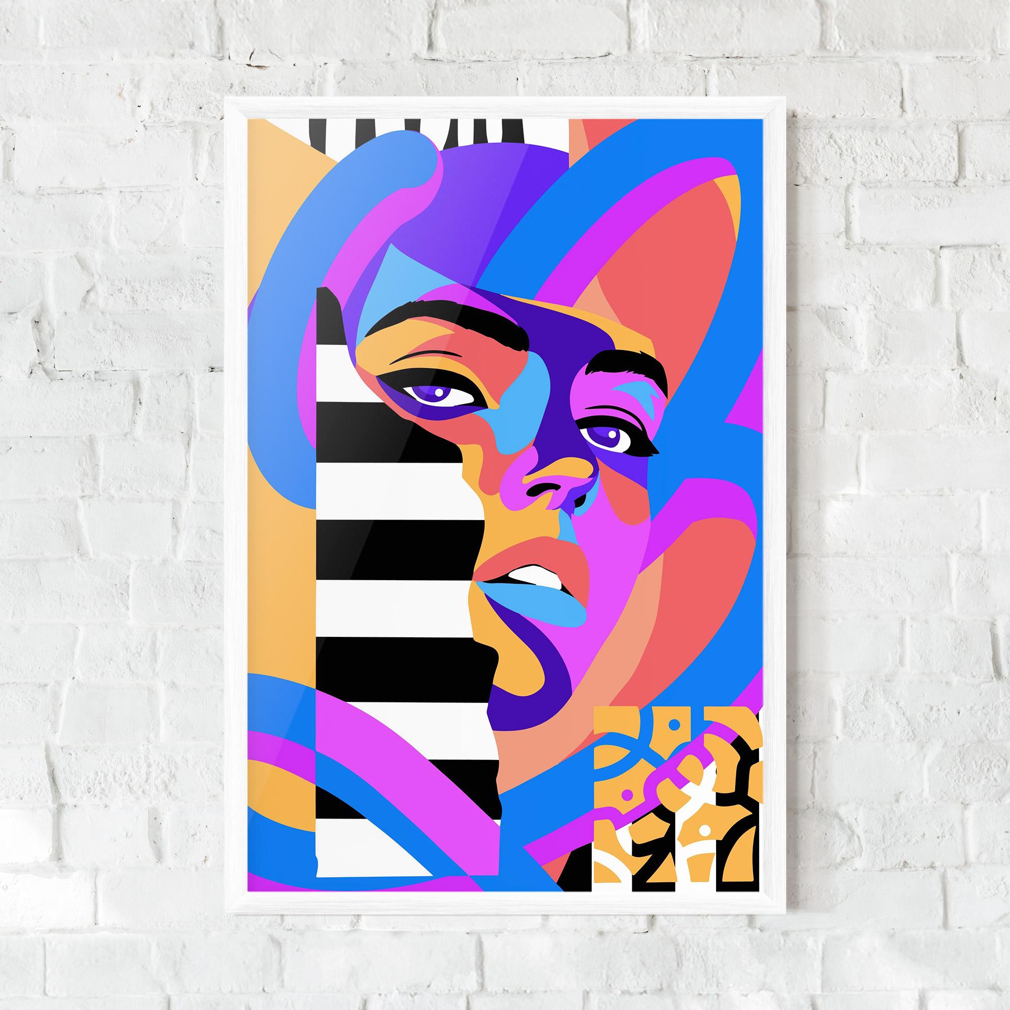 Plakat w Ramie Woman Art Face mockup 0