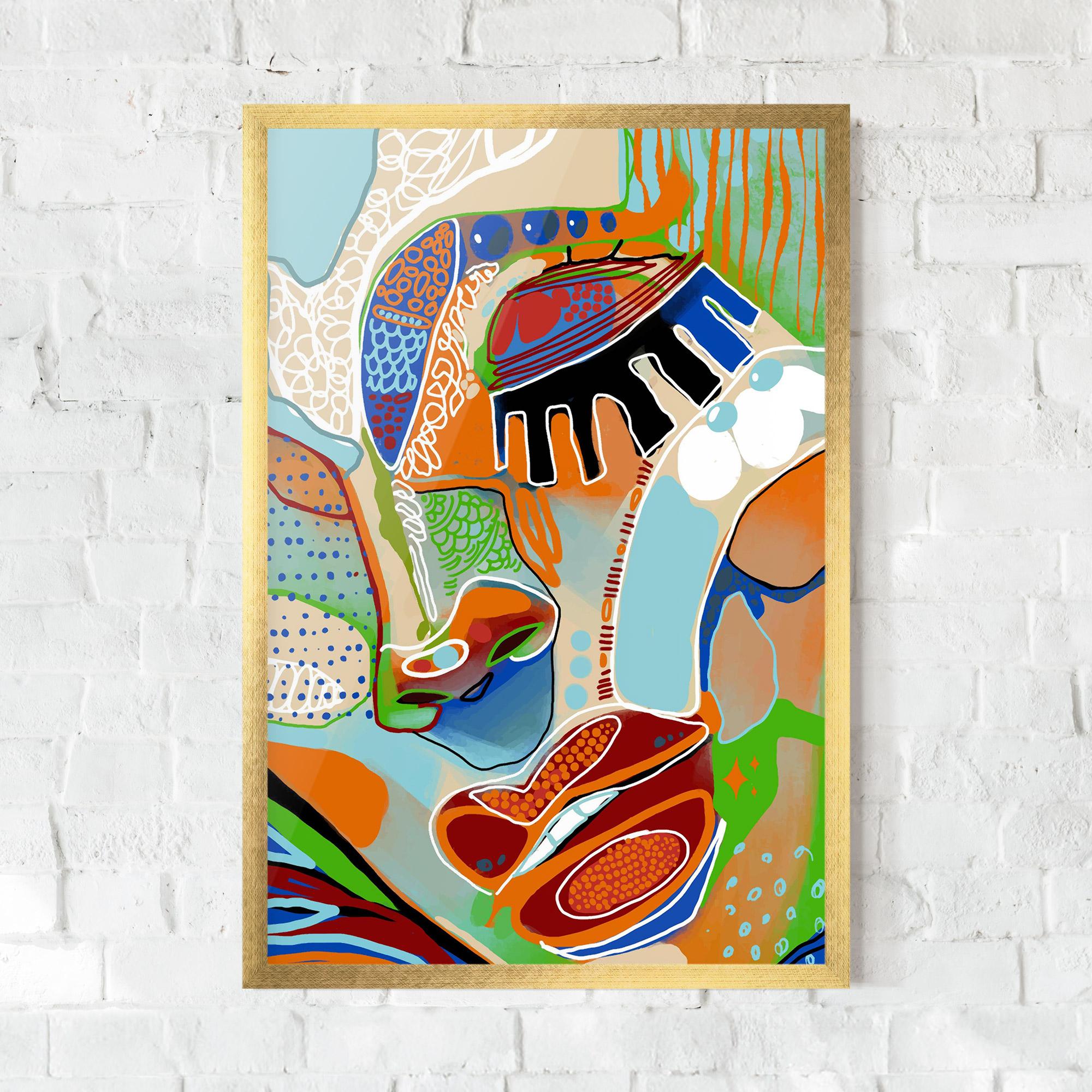 Plakat w Ramie Abstract Face Art mockup 0