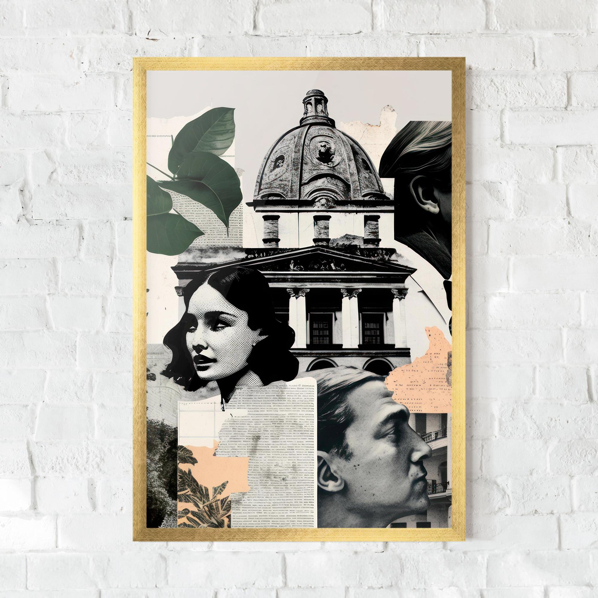 Plakat w Ramie Vintage Collage mockup 0