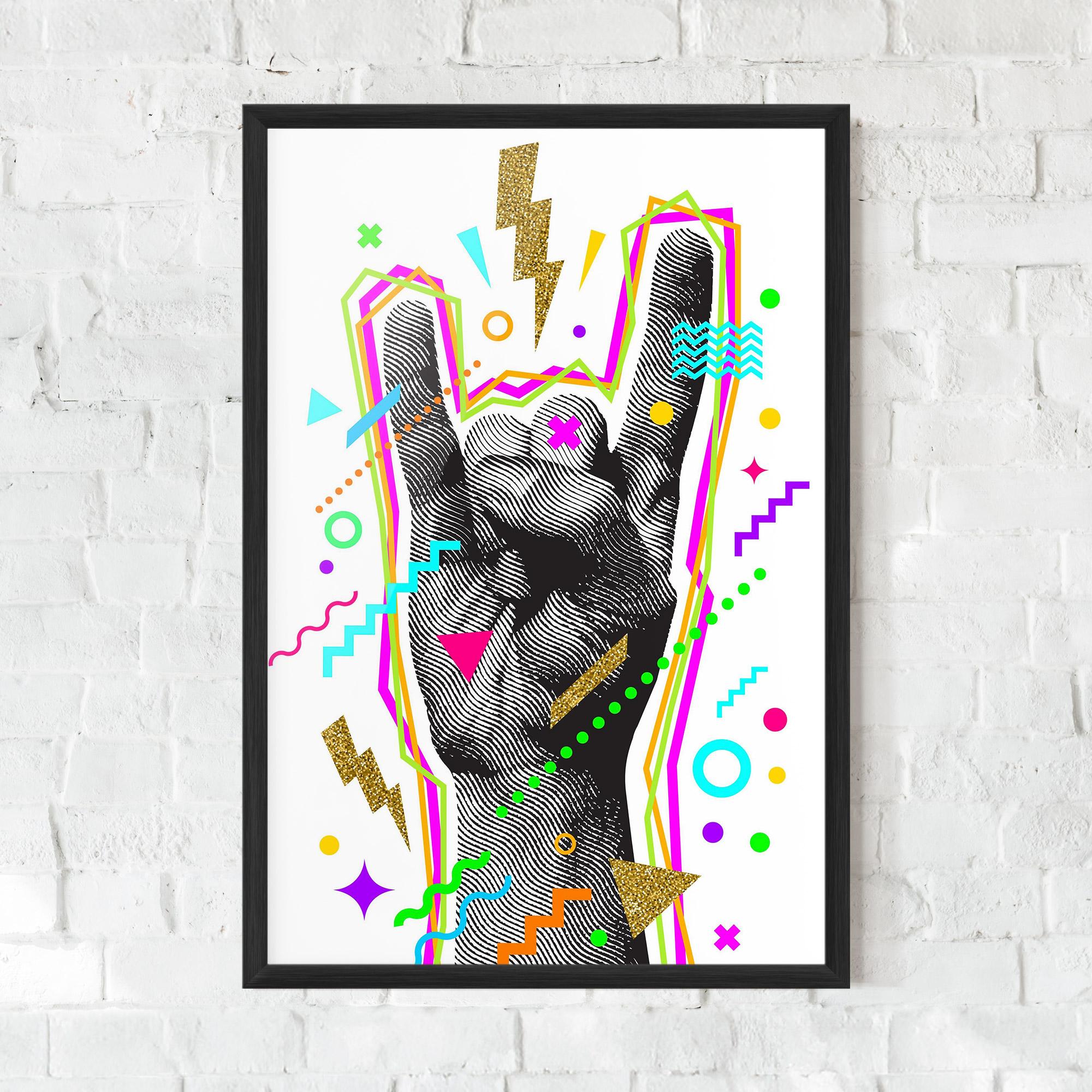Plakat w Ramie Hand Sign Art mockup 0
