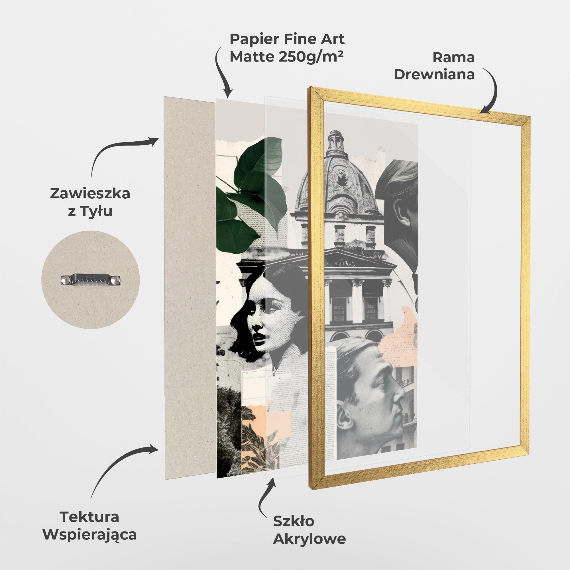 Plakat w Ramie Vintage Collage mockup 1