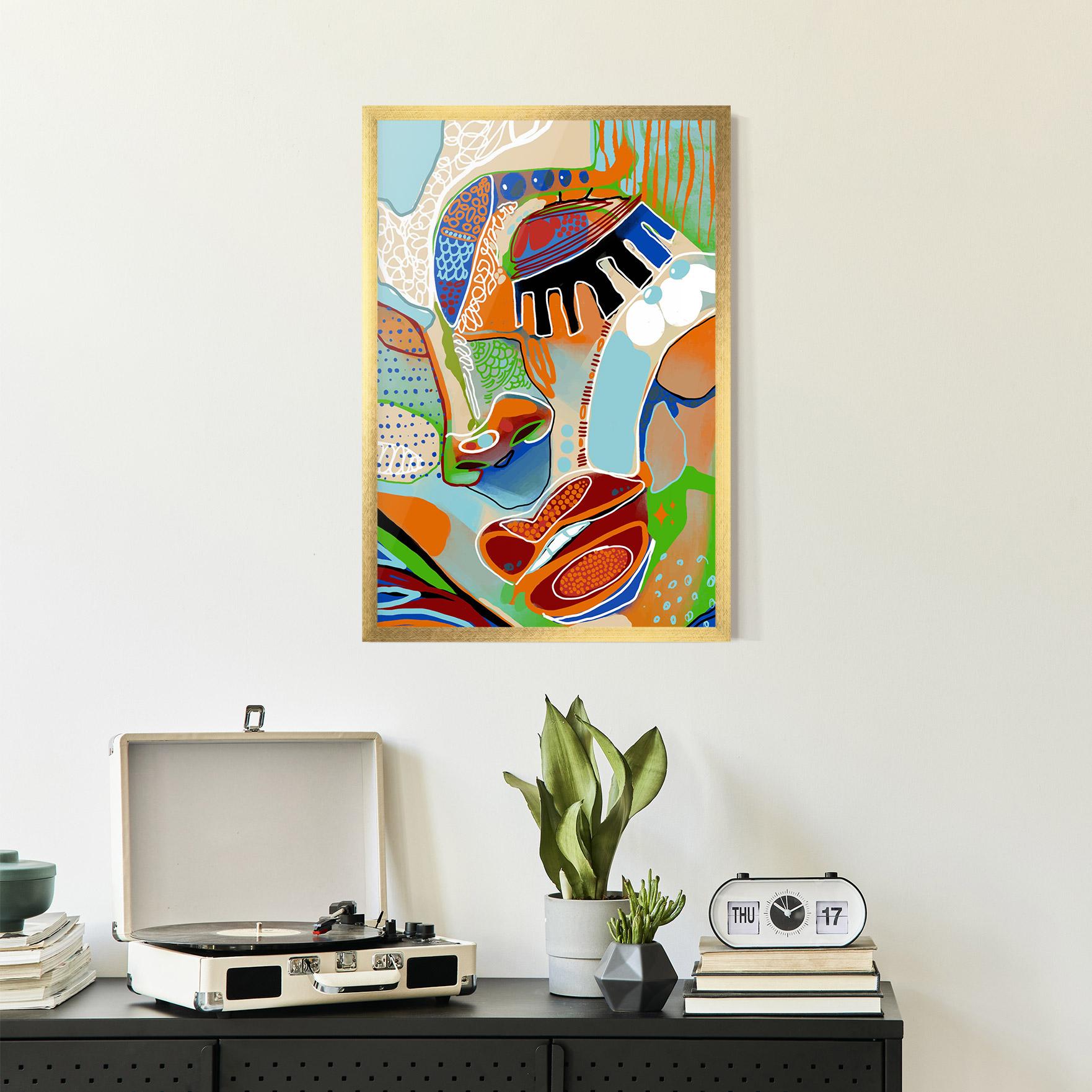 Plakat w Ramie Abstract Face Art mockup 2