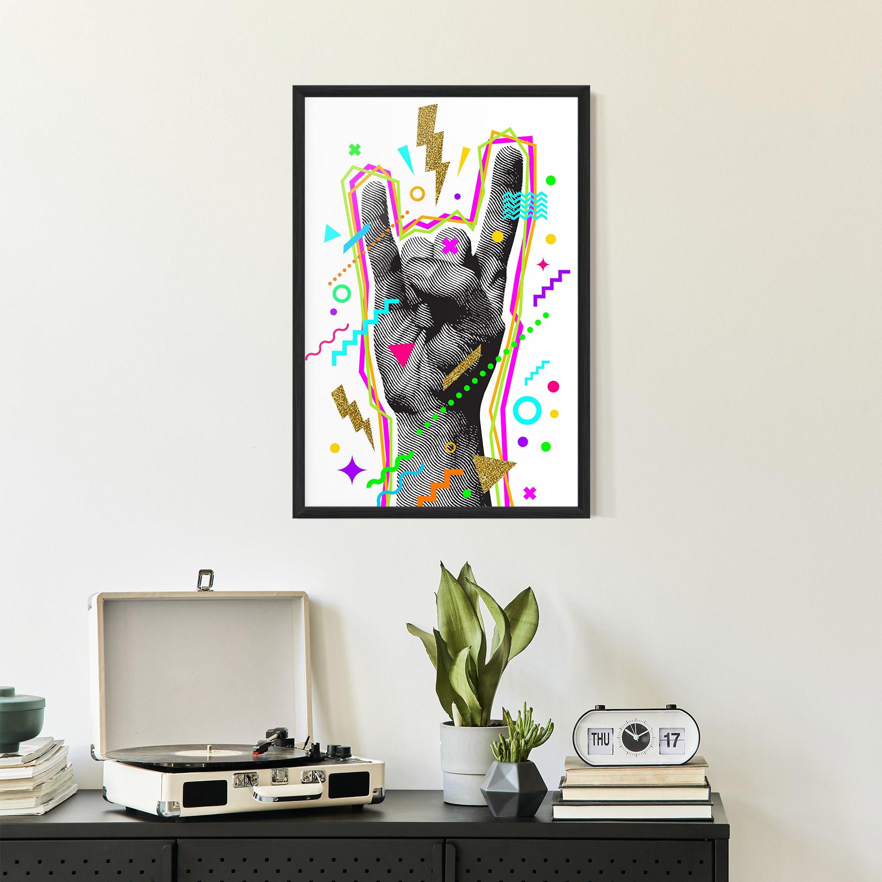 Plakat w Ramie Hand Sign Art mockup 2