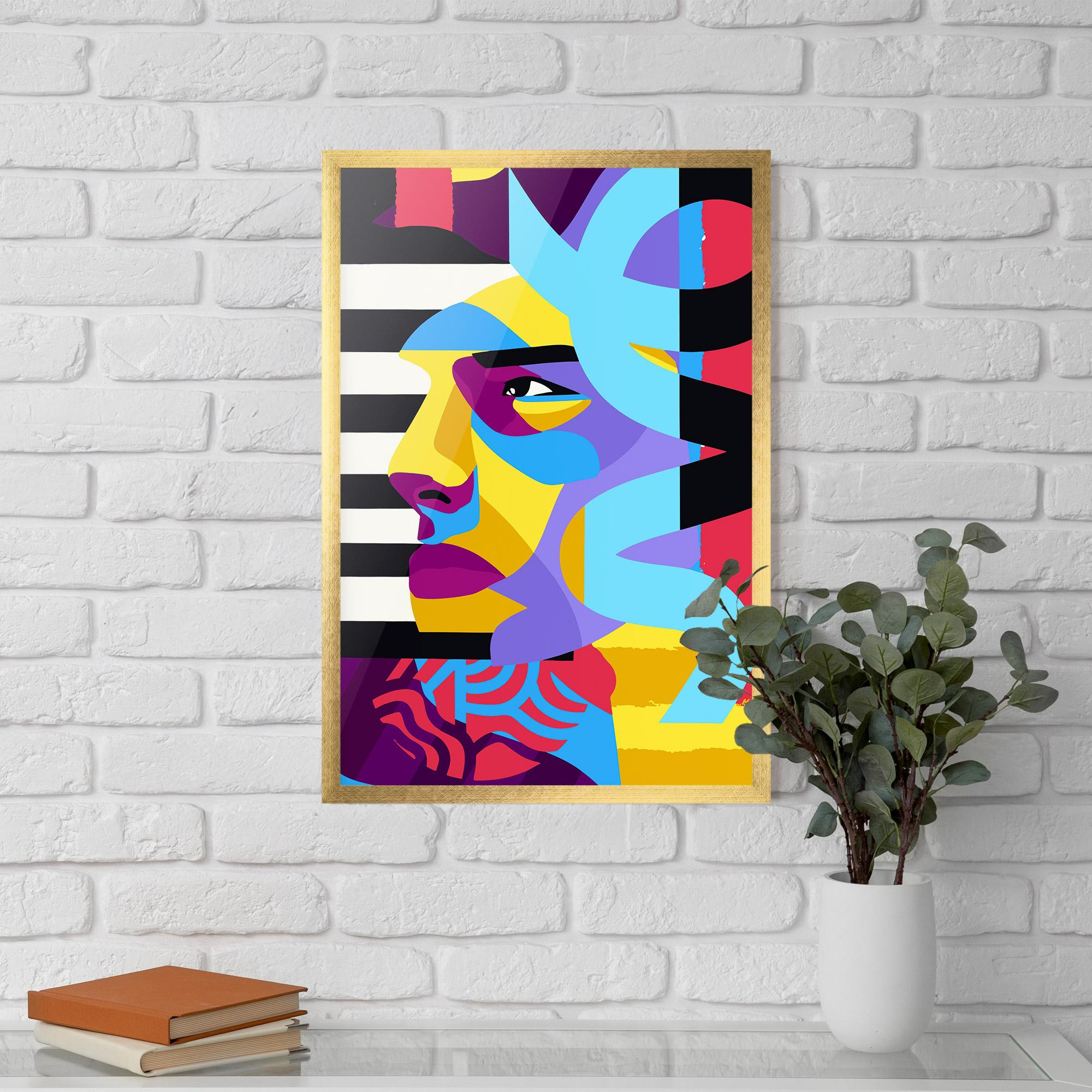 Plakat w Ramie Abstract Male Face mockup 5