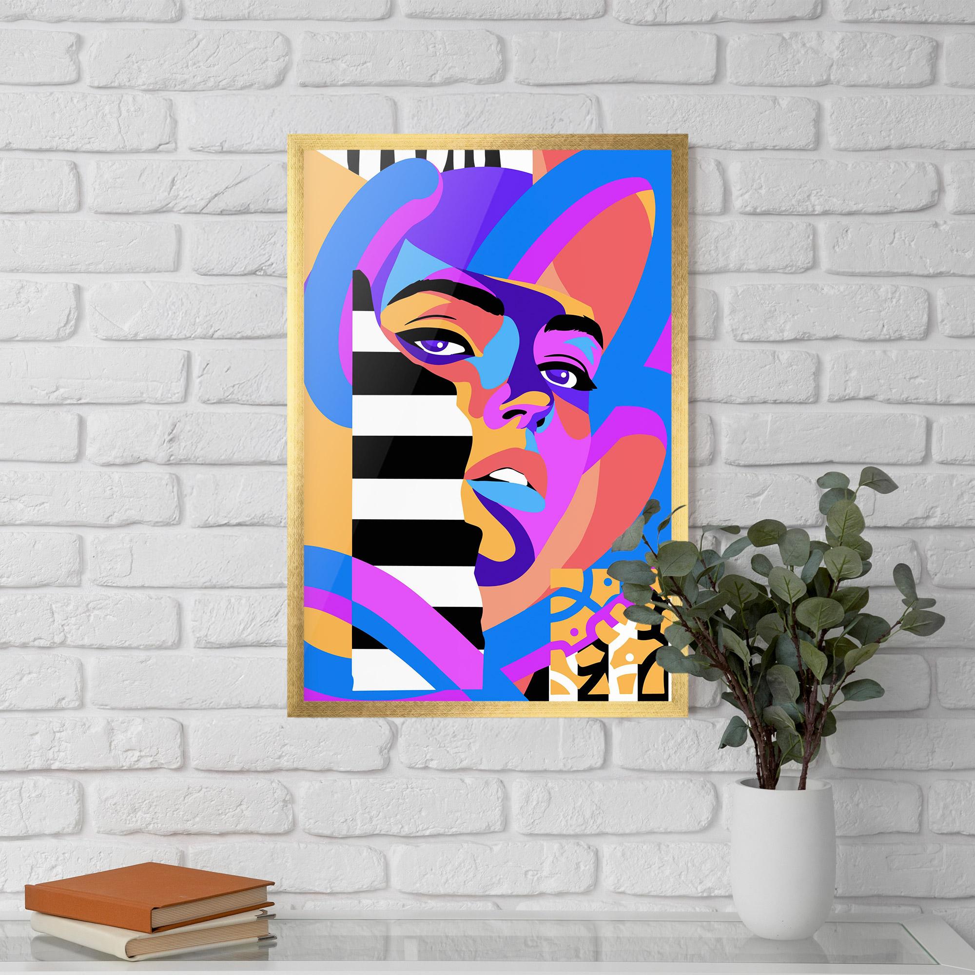 Plakat w Ramie Woman Art Face mockup 5