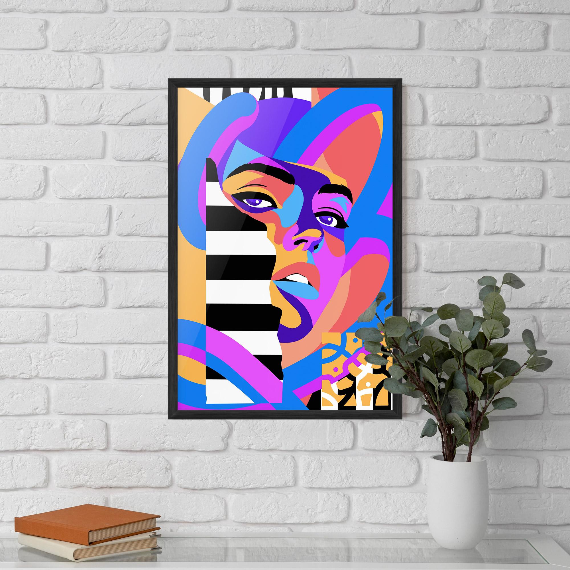 Plakat w Ramie Woman Art Face mockup 5