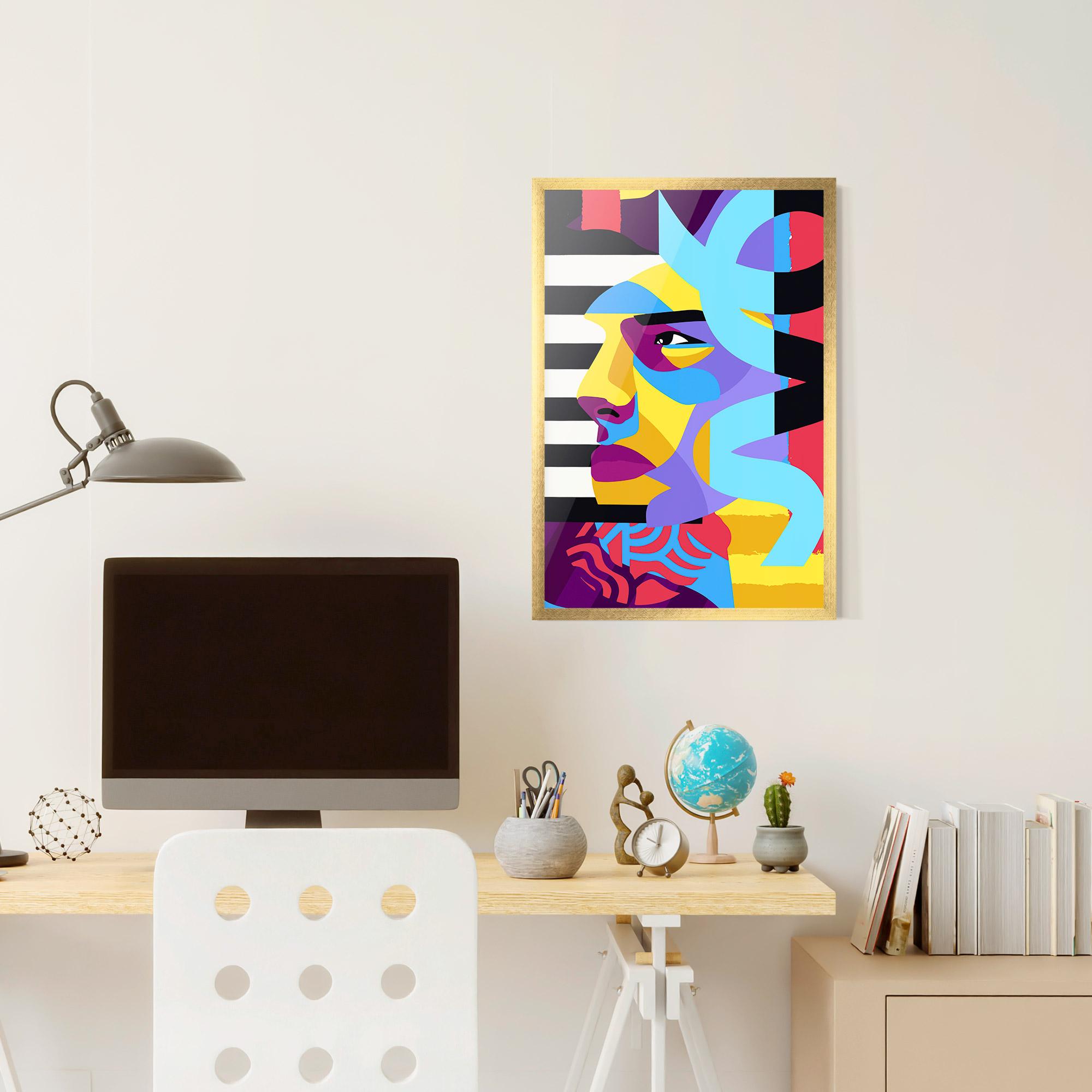 Plakat w Ramie Abstract Male Face mockup 6