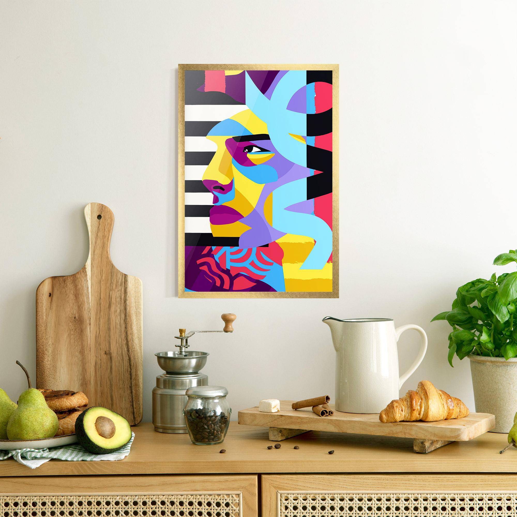 Plakat w Ramie Abstract Male Face mockup 8