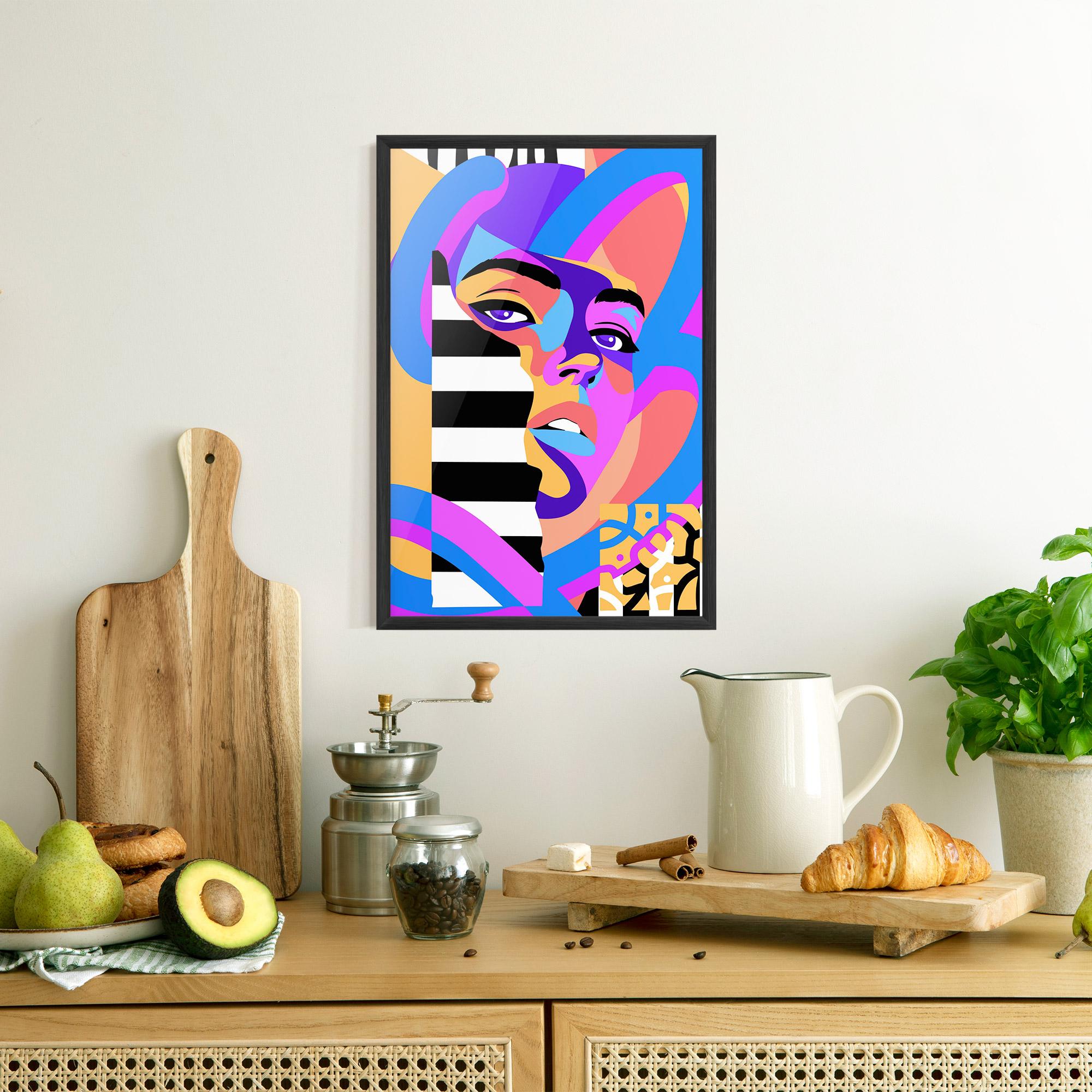 Plakat w Ramie Woman Art Face mockup 8