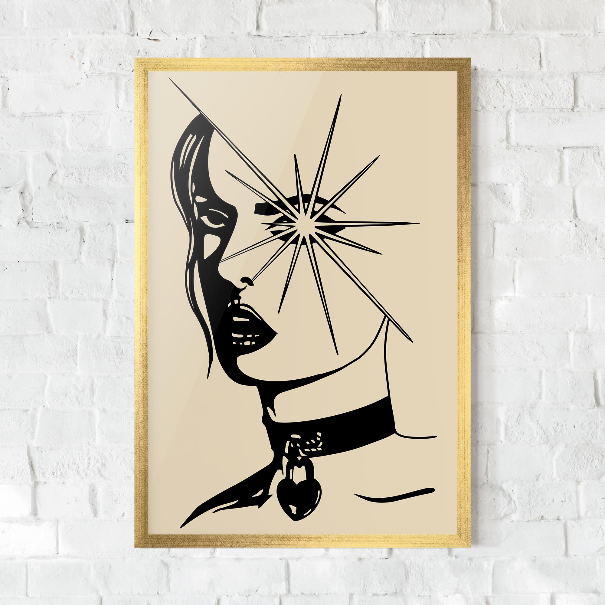 Plakat w Ramie Woman Vision Star mockup 0
