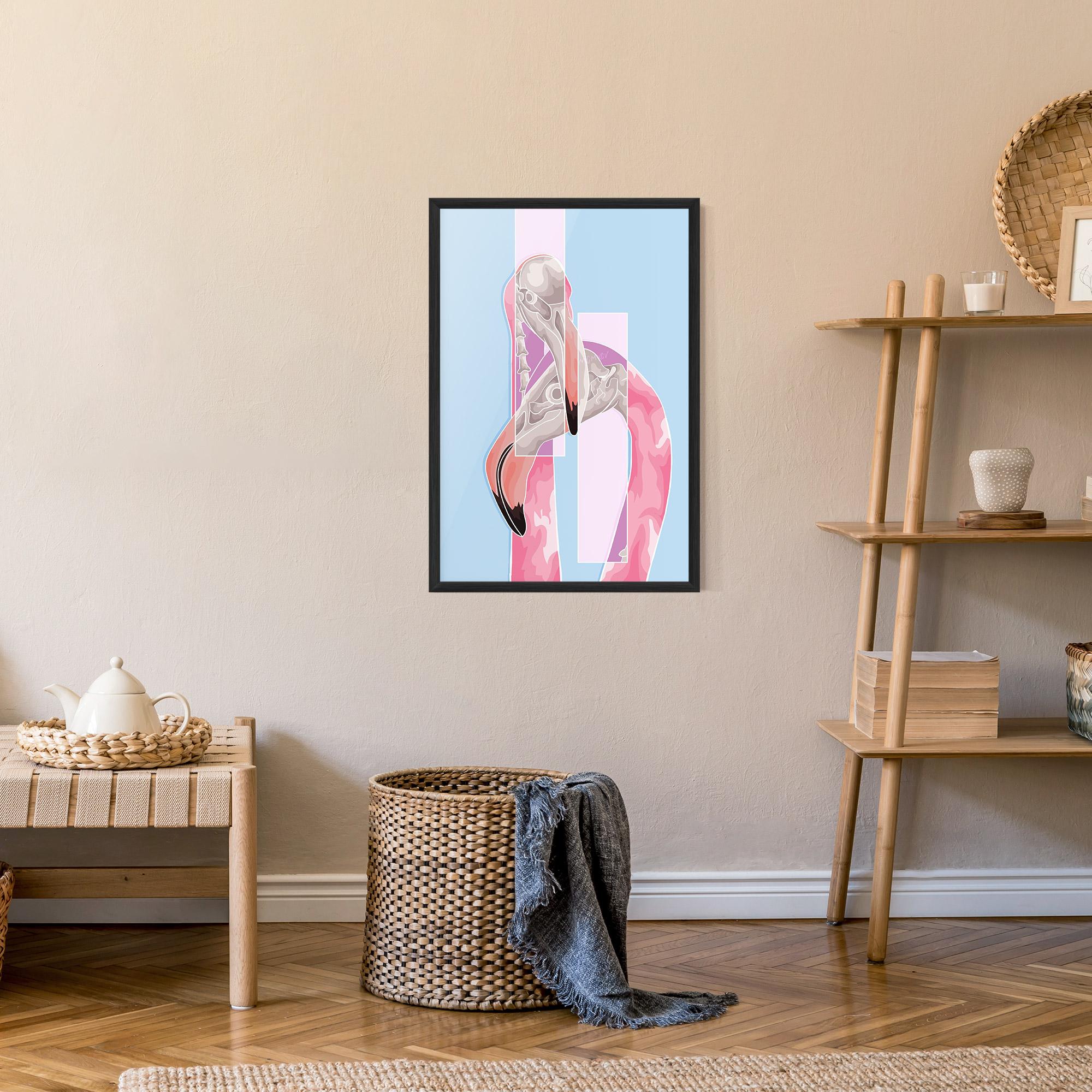 Plakat w Ramie Pink Skull Flamingo mockup 9