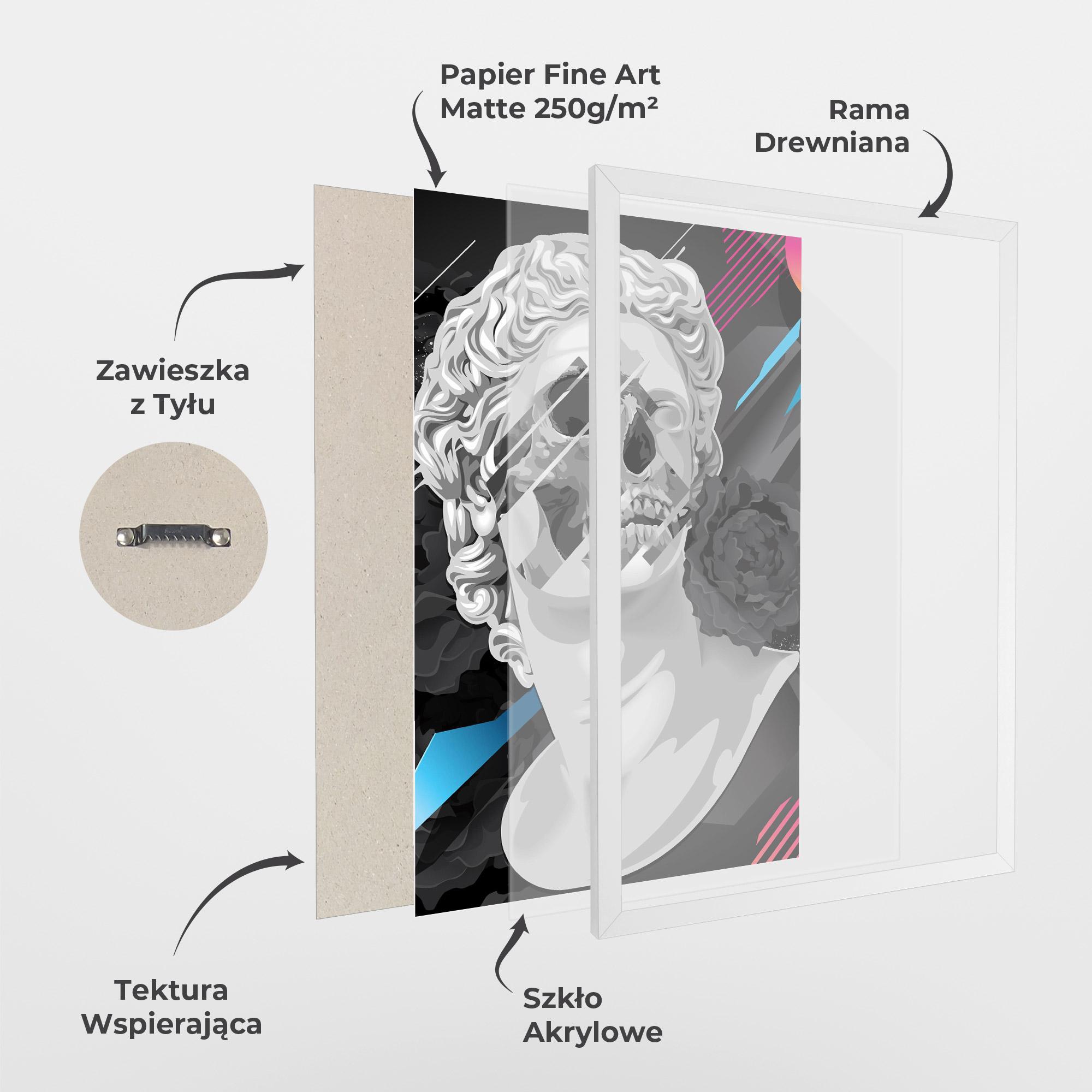 Plakat w Ramie Black Rose Statue mockup 1