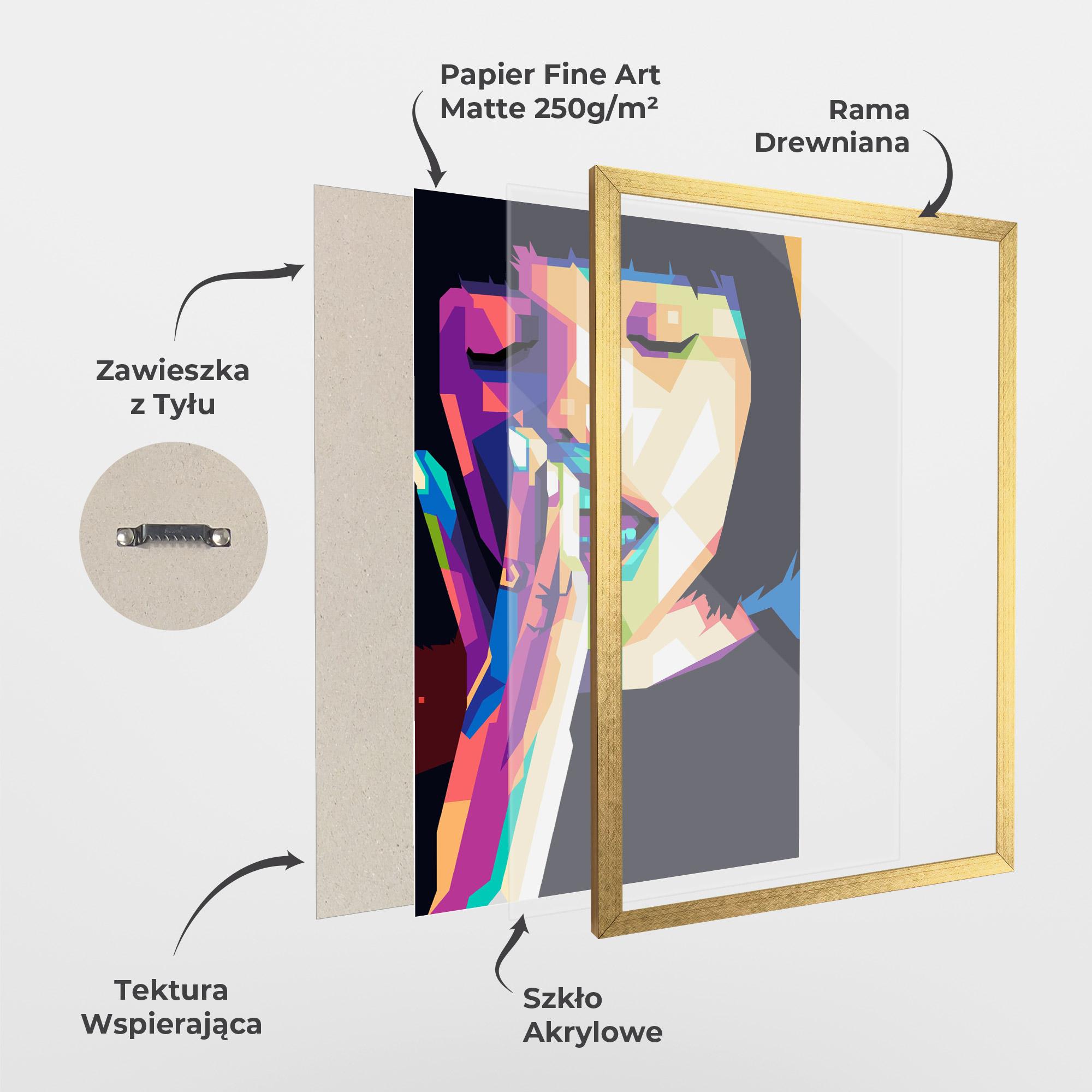 Plakat w Ramie Polygonal Pretty Girl mockup 1