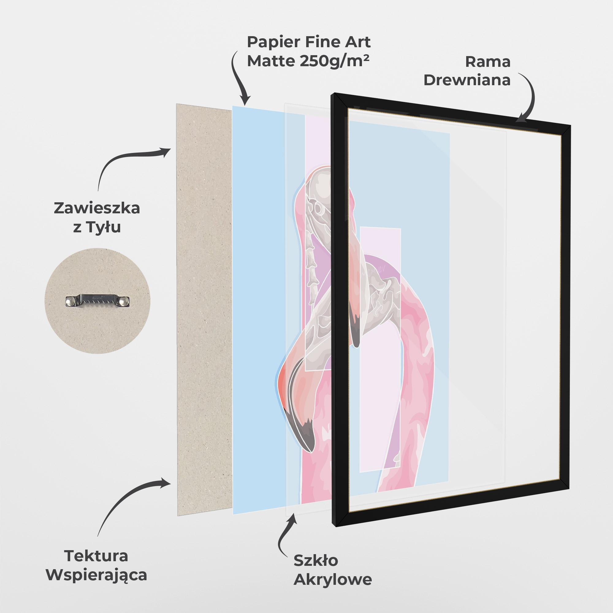Plakat w Ramie Pink Skull Flamingo mockup 1