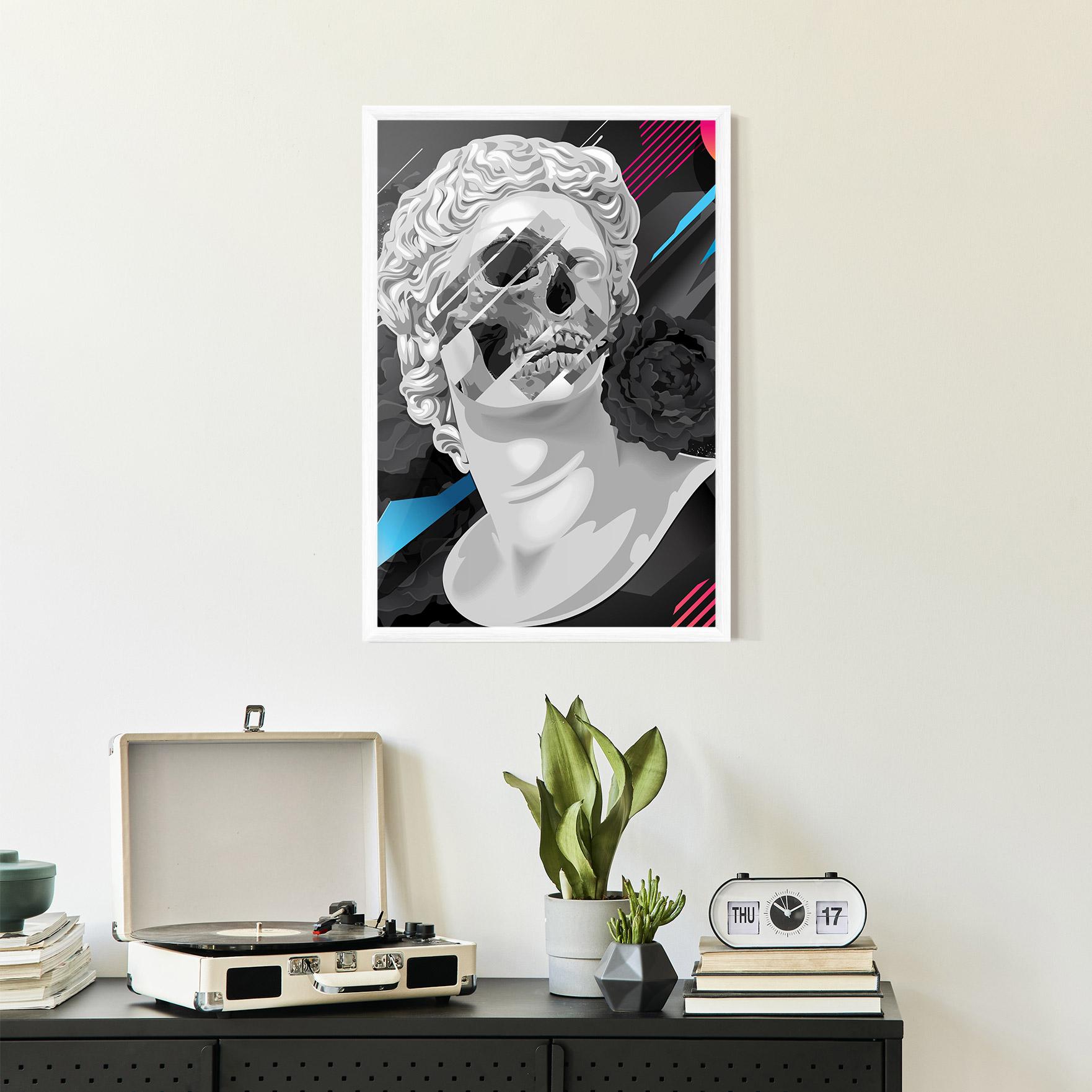 Plakat w Ramie Black Rose Statue mockup 2