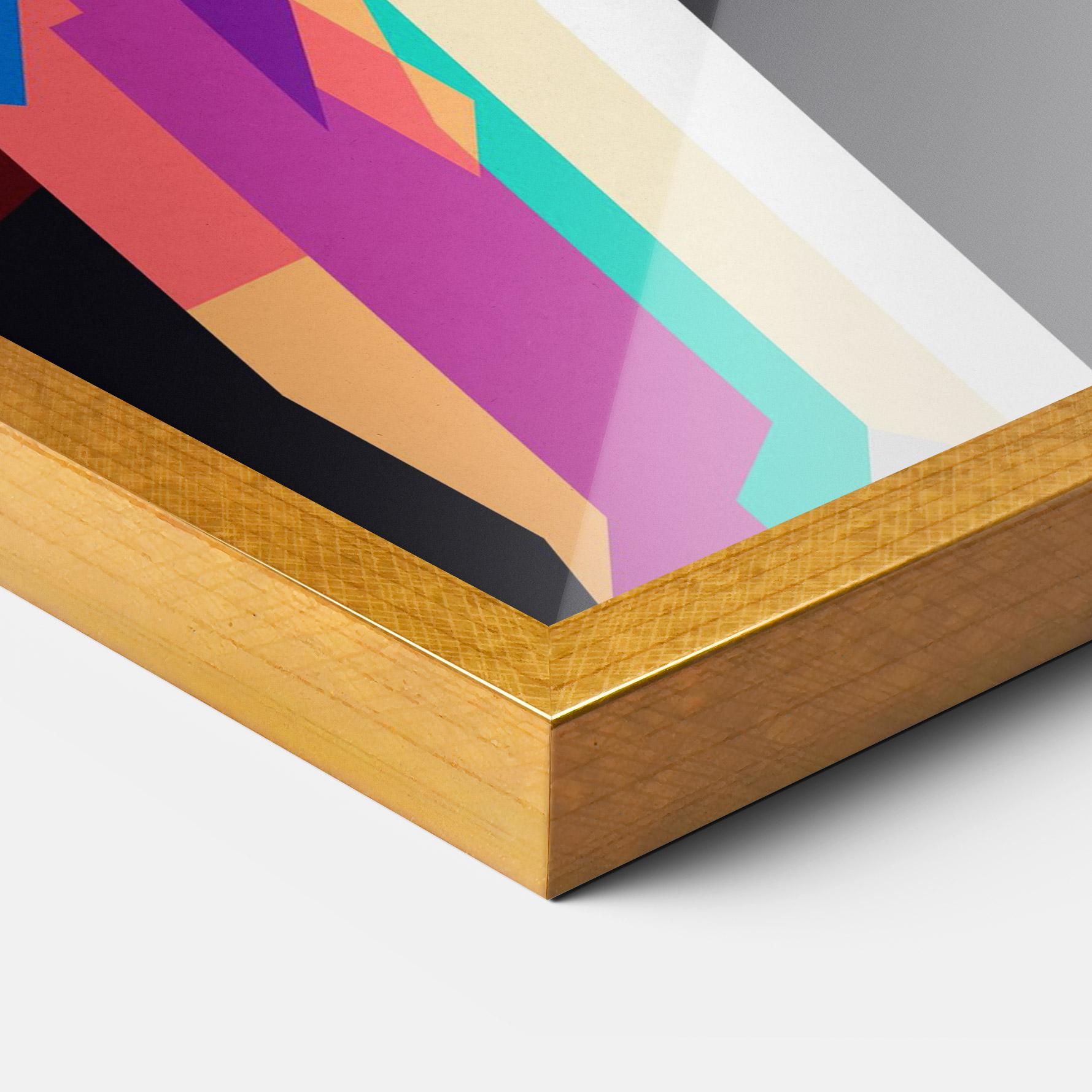 Plakat w Ramie Polygonal Pretty Girl mockup 3