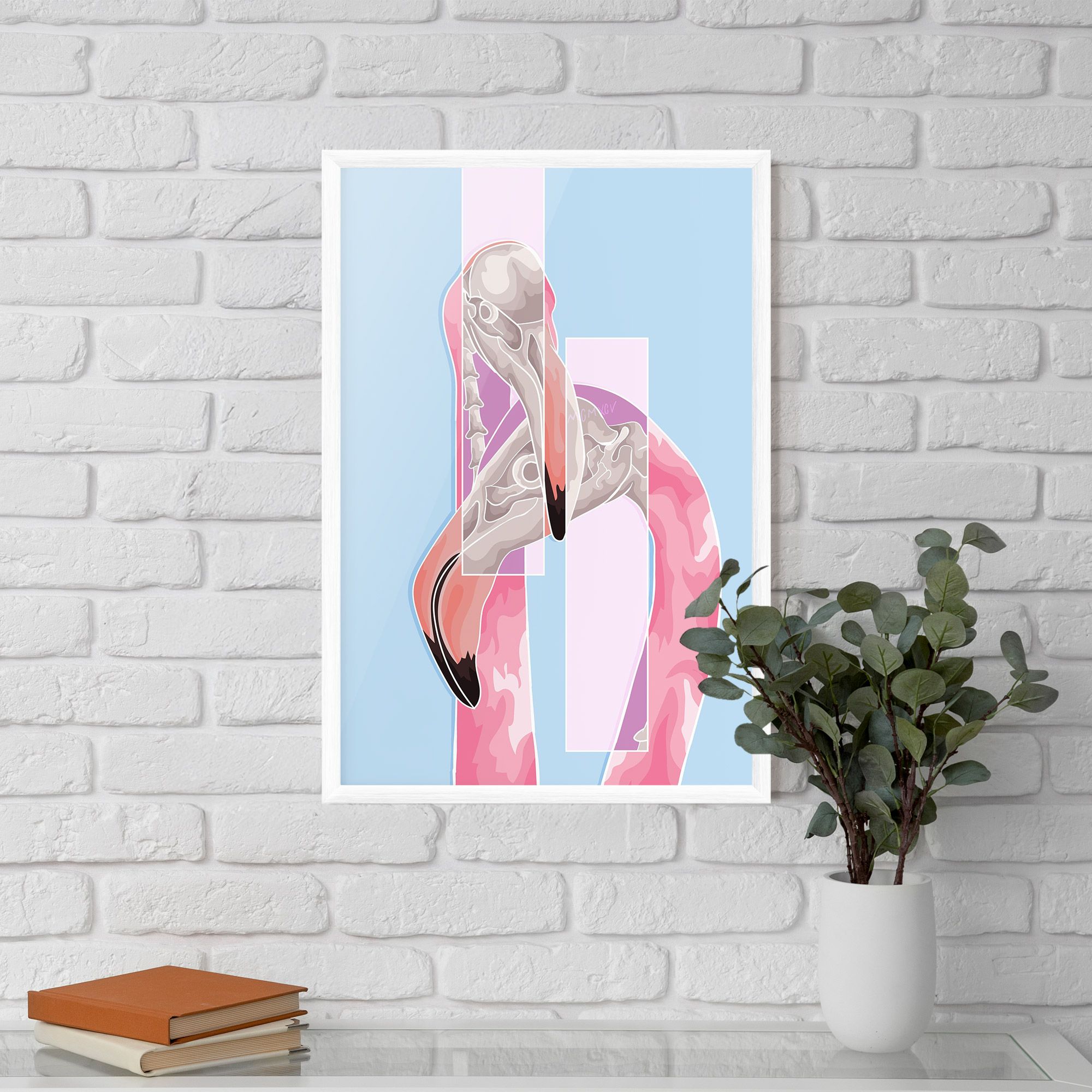 Pink Skull Flamingo mockup 5