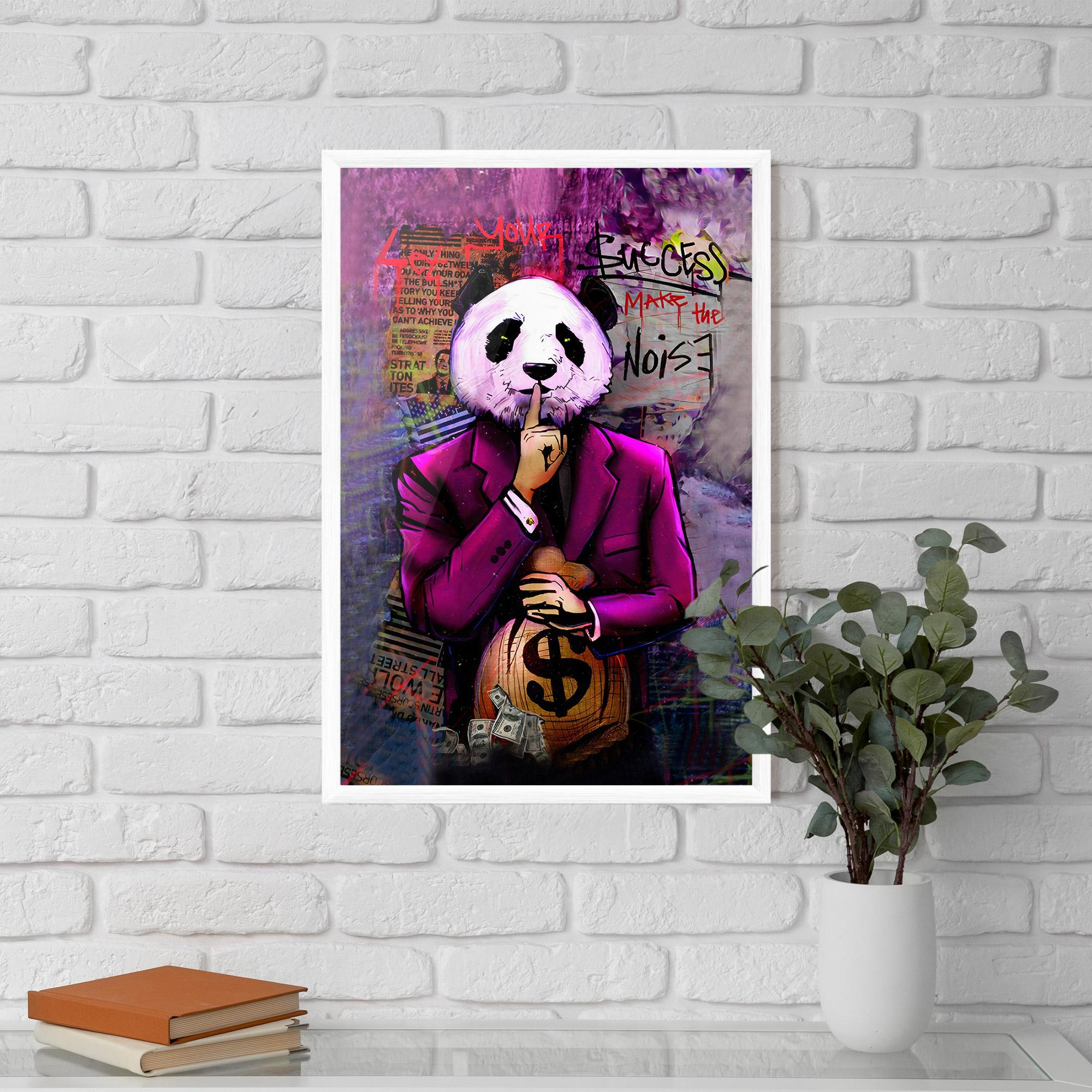 Plakat w Ramie Silence Panda mockup 5
