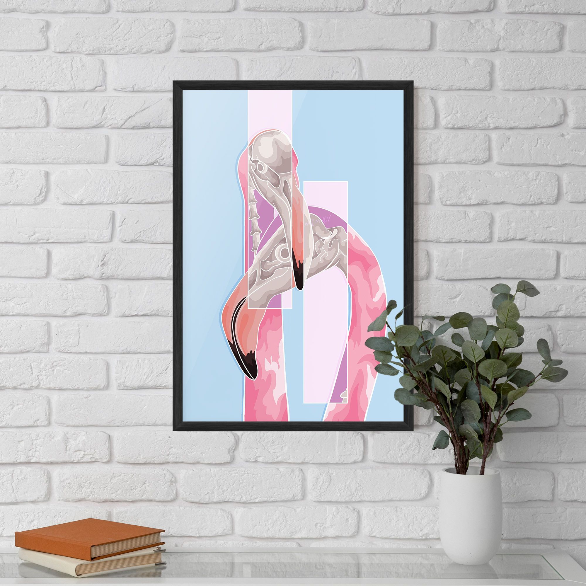 Pink Skull Flamingo mockup 5