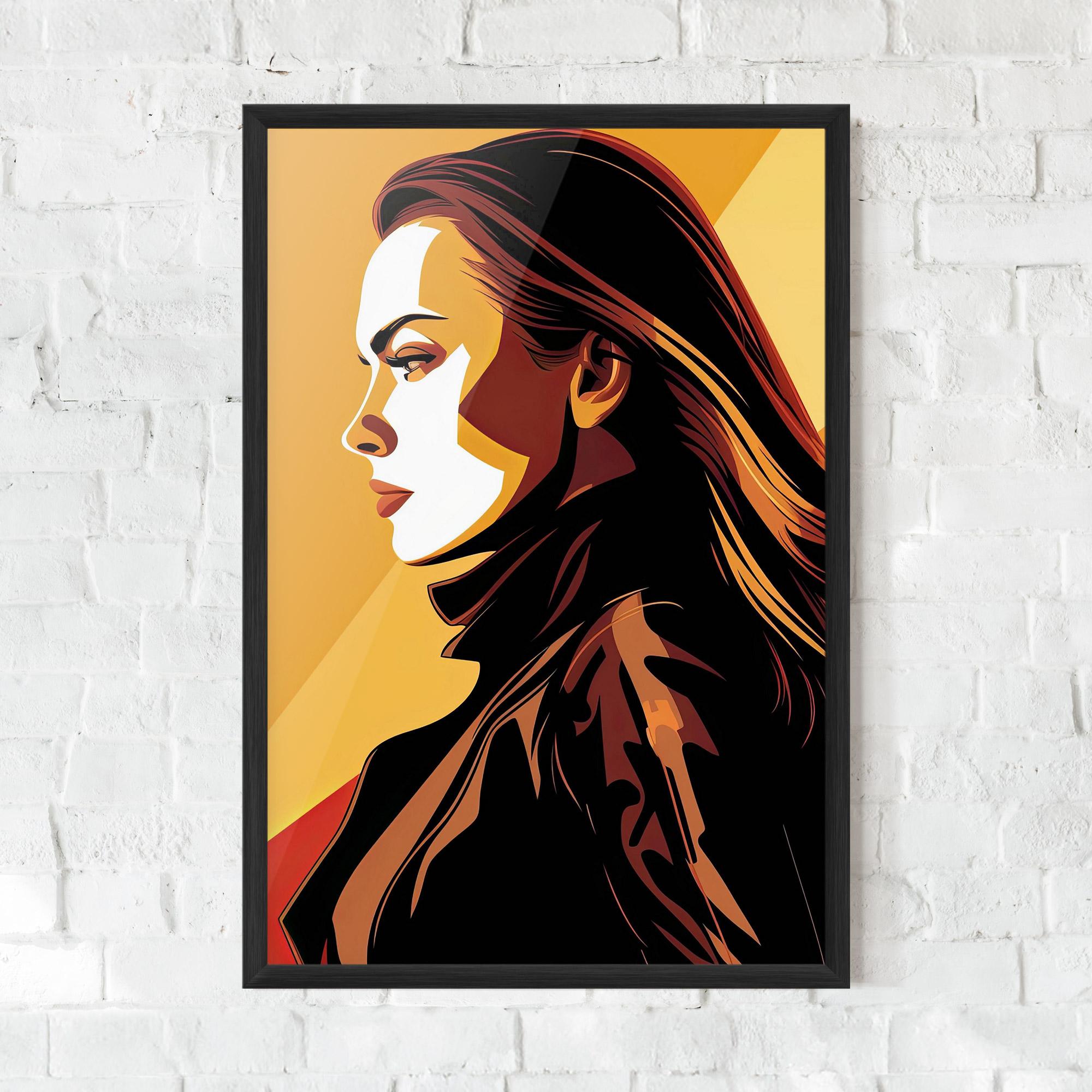 Plakat w Ramie Graphical Pop Girl mockup 0