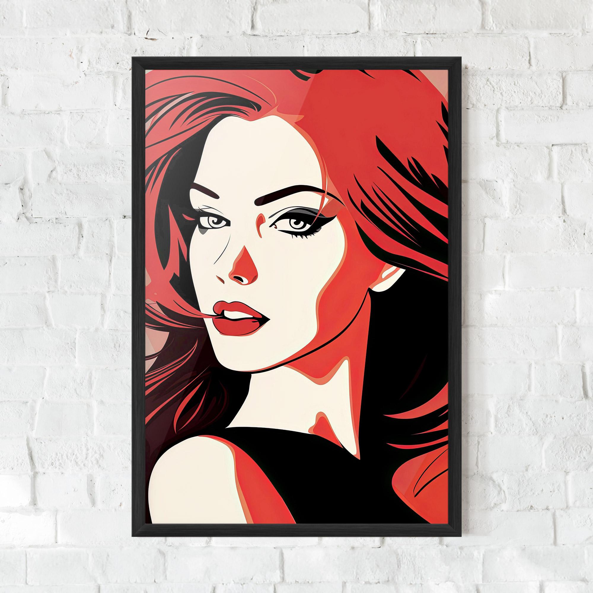 Plakat w Ramie Red Hair Pop Art mockup 0