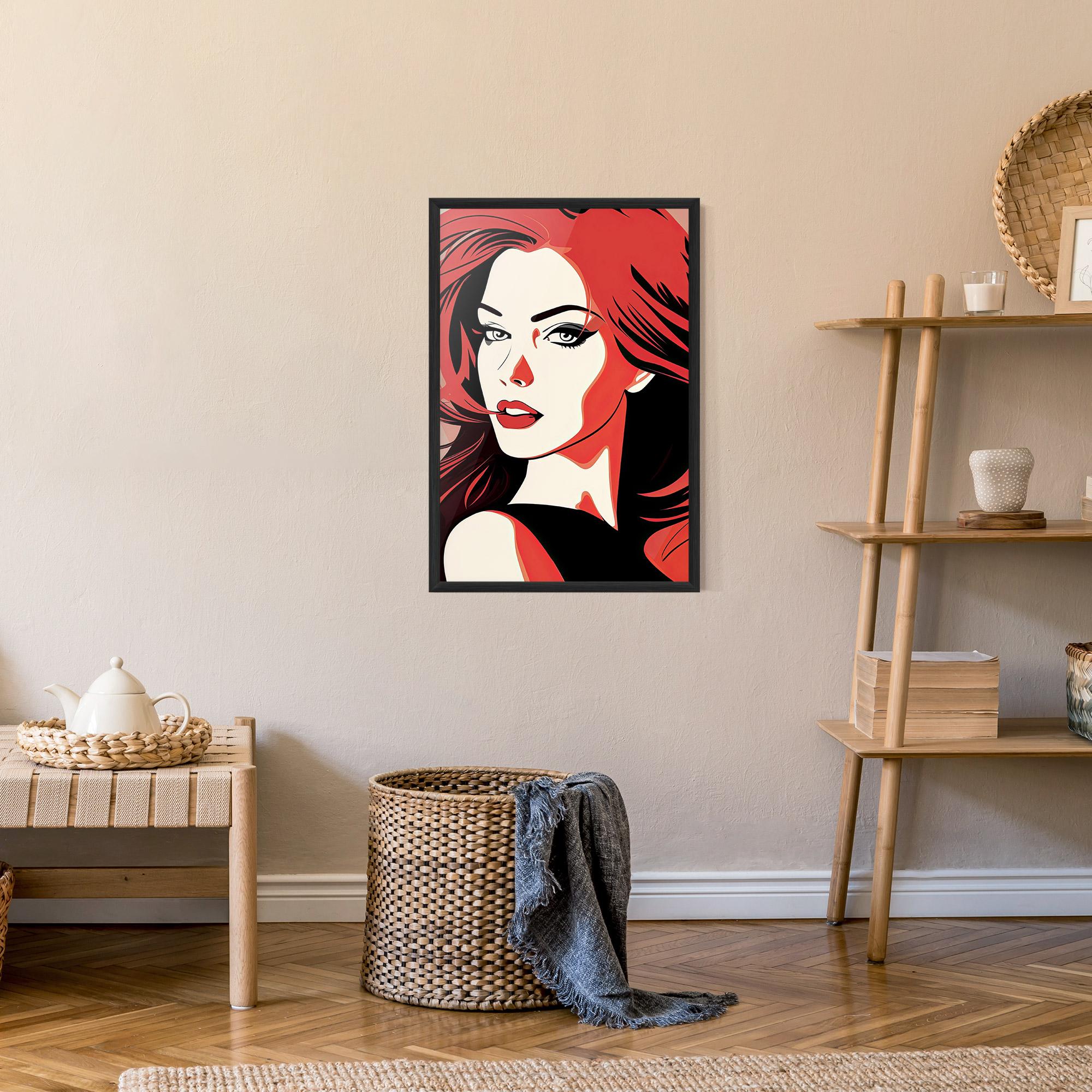 Plakat w Ramie Red Hair Pop Art mockup 9