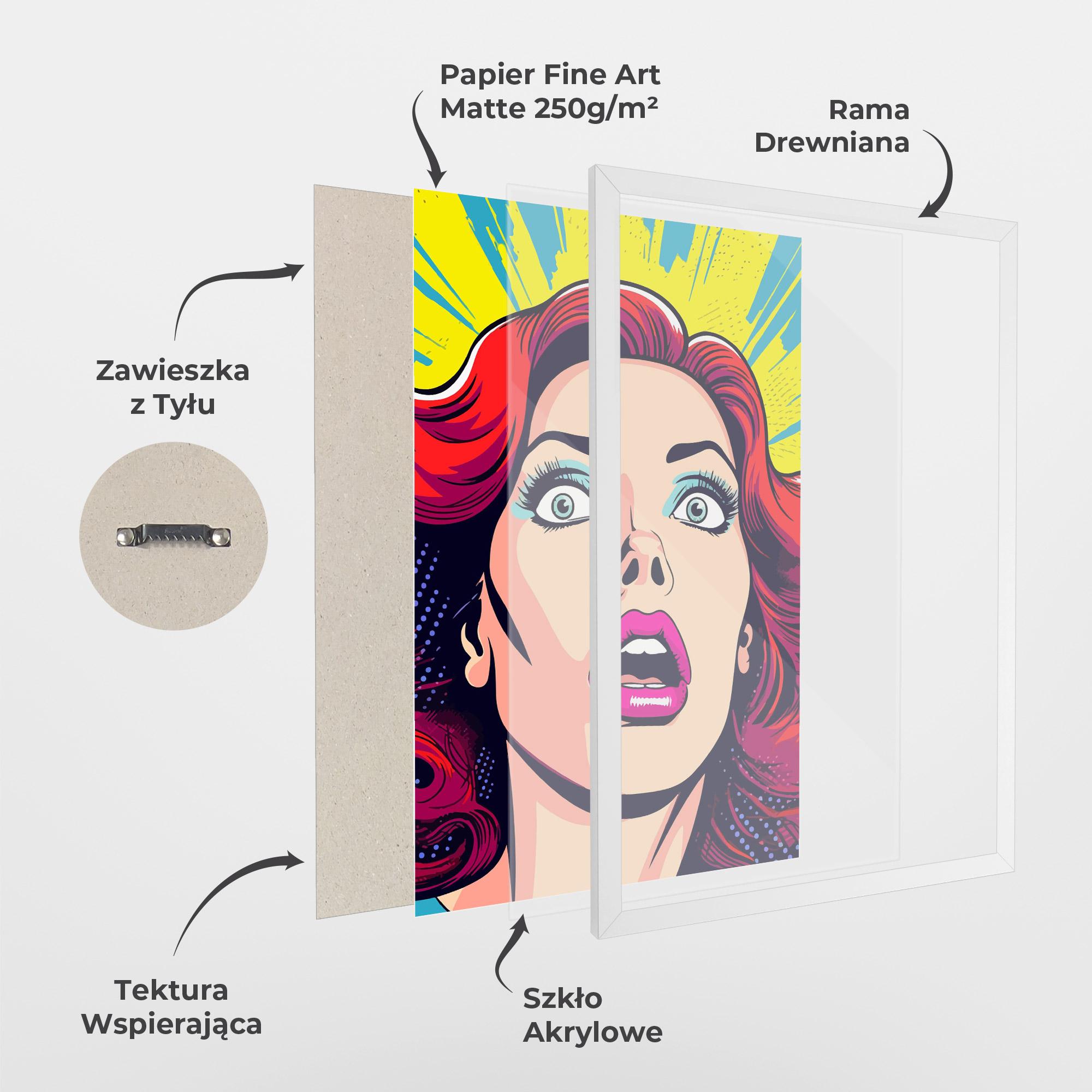 Plakat w Ramie Pop Scared Woman mockup 1