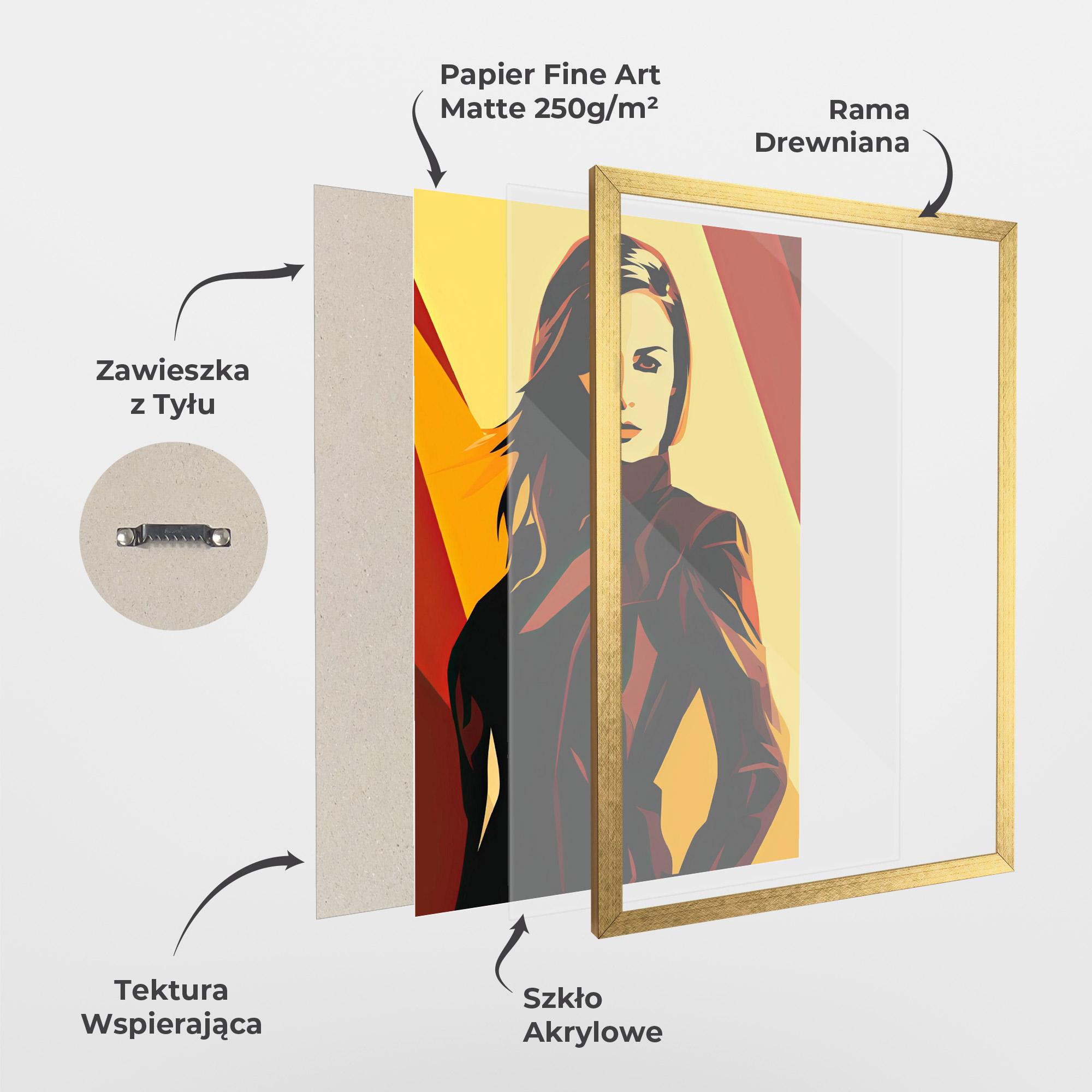 Plakat w Ramie Pop Graphical Woman mockup 1