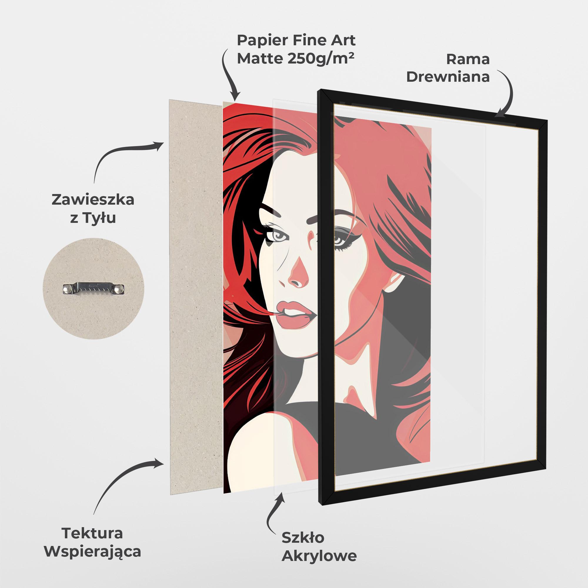 Plakat w Ramie Red Hair Pop Art mockup 1