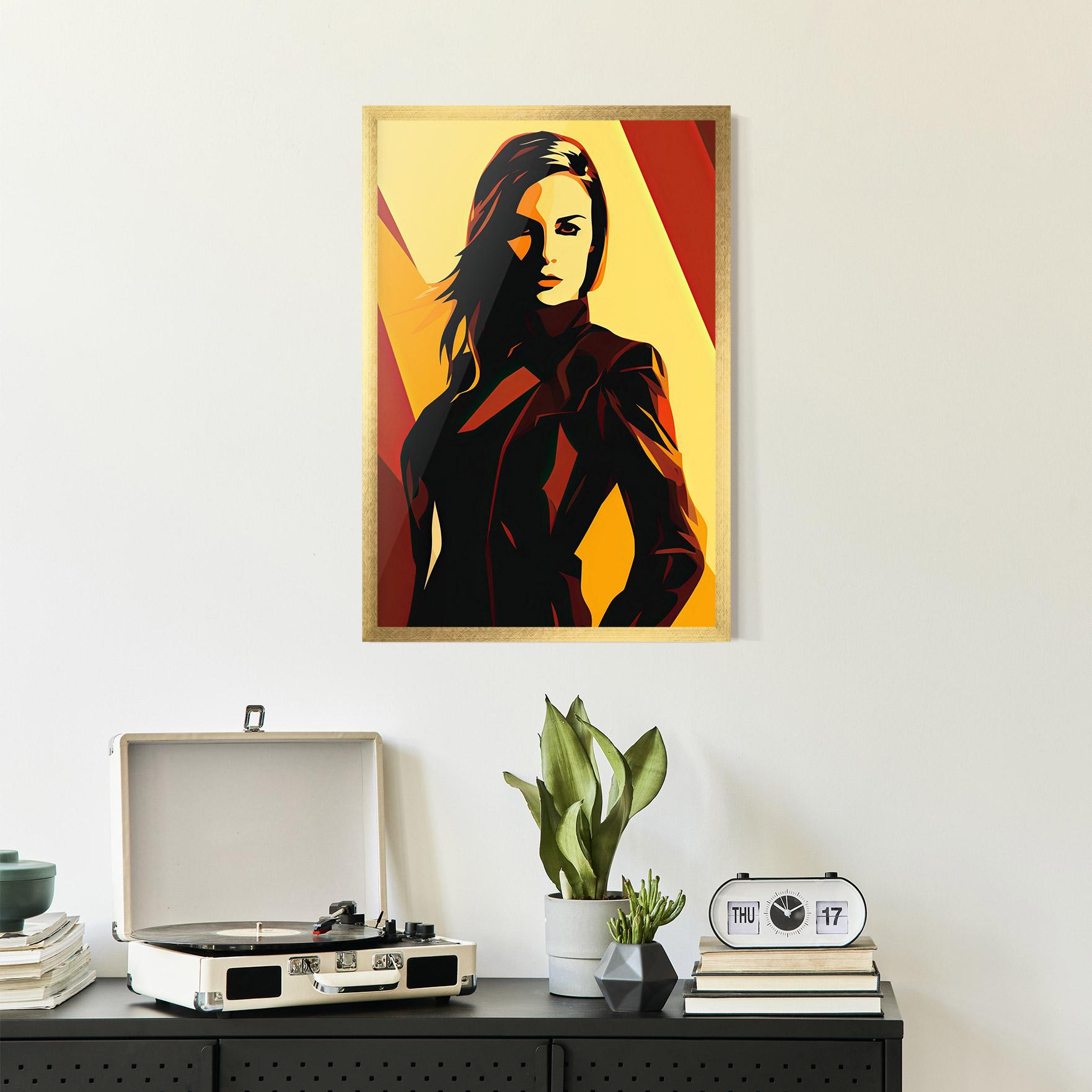 Plakat w Ramie Pop Graphical Woman mockup 2