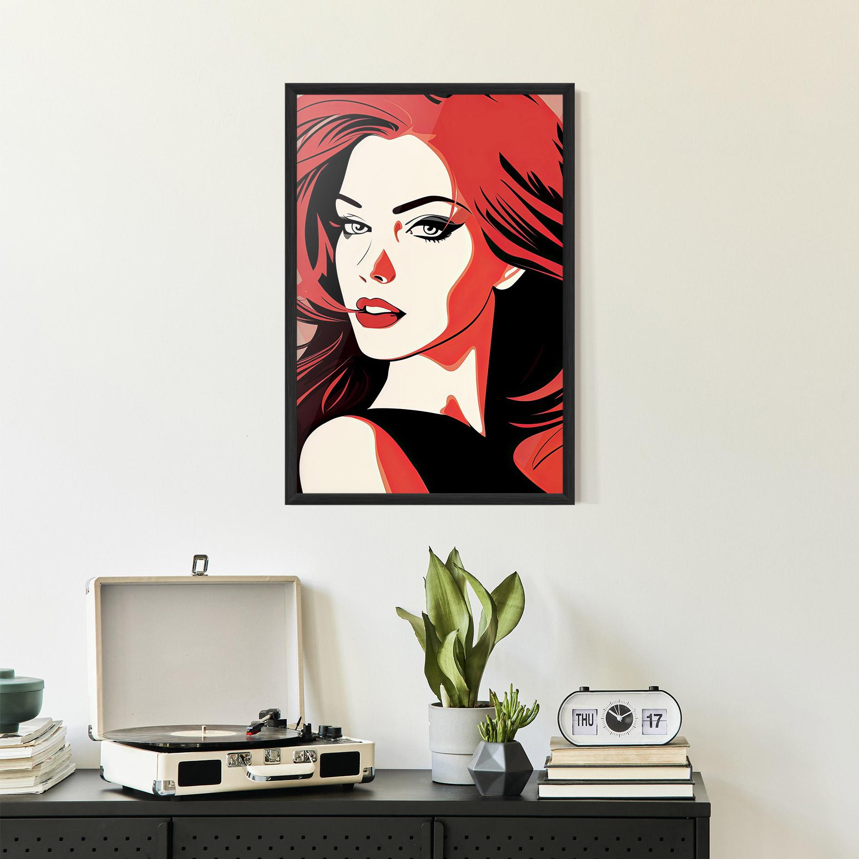 Plakat w Ramie Red Hair Pop Art mockup 2