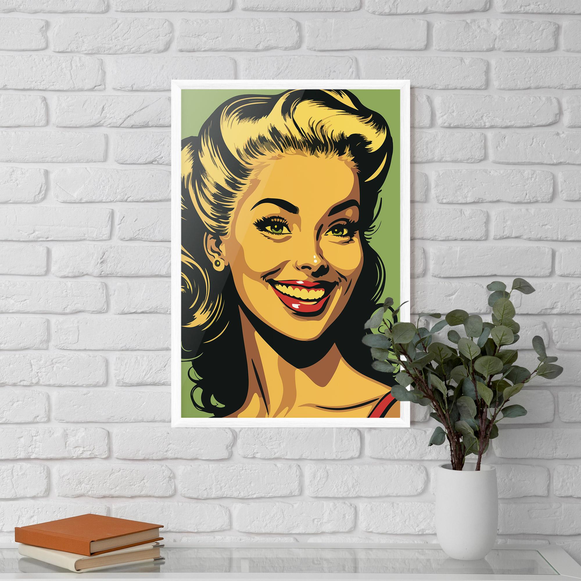 Plakat w Ramie Green Light Pop Lady mockup 5