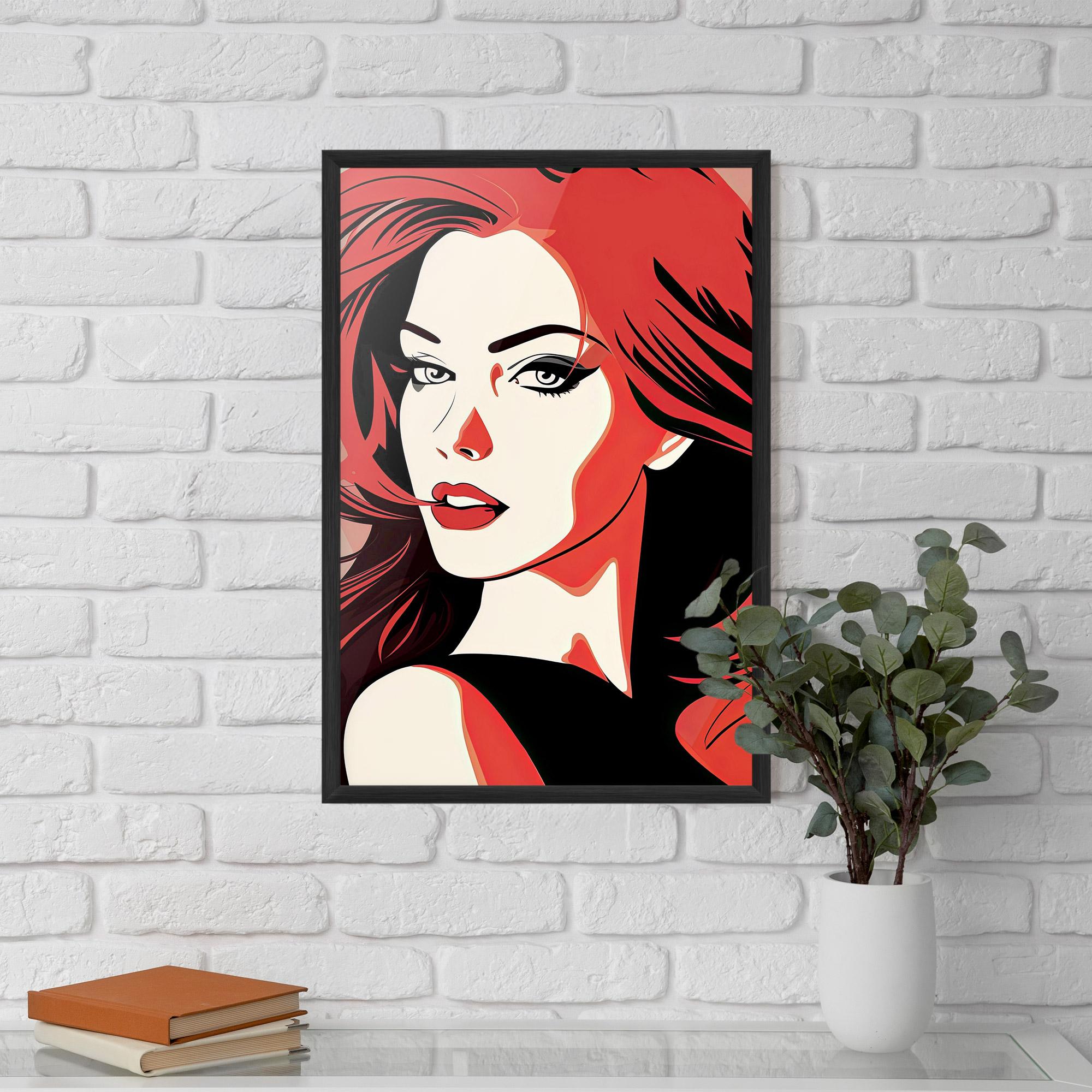 Plakat w Ramie Red Hair Pop Art mockup 5